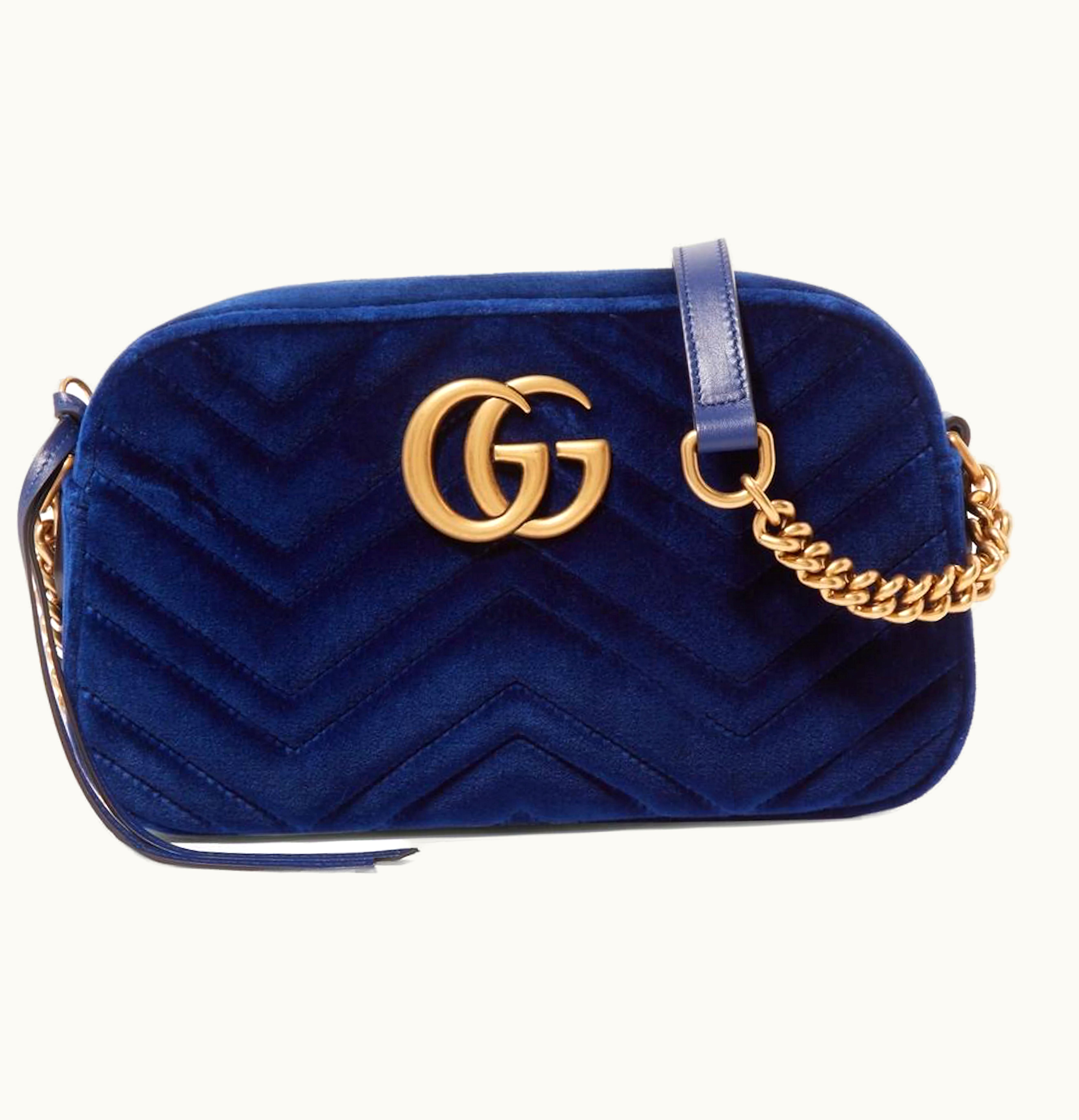 Gucci Gucci Marmont Matelasse Crossbody Velvet Small Cobalt Blue