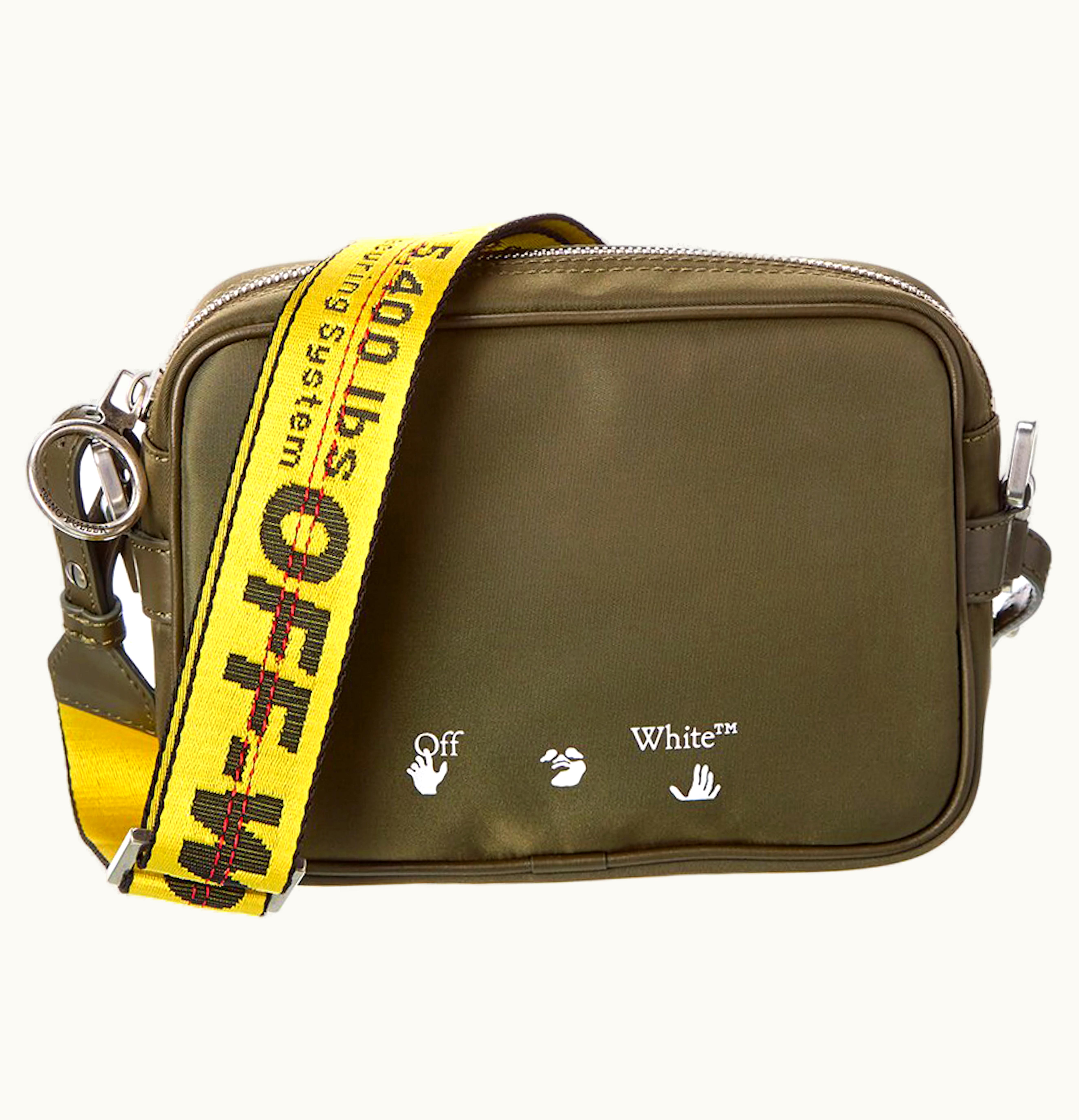 OFF-WHITE OFF WHITE Logo Print Crossbody Bag Green