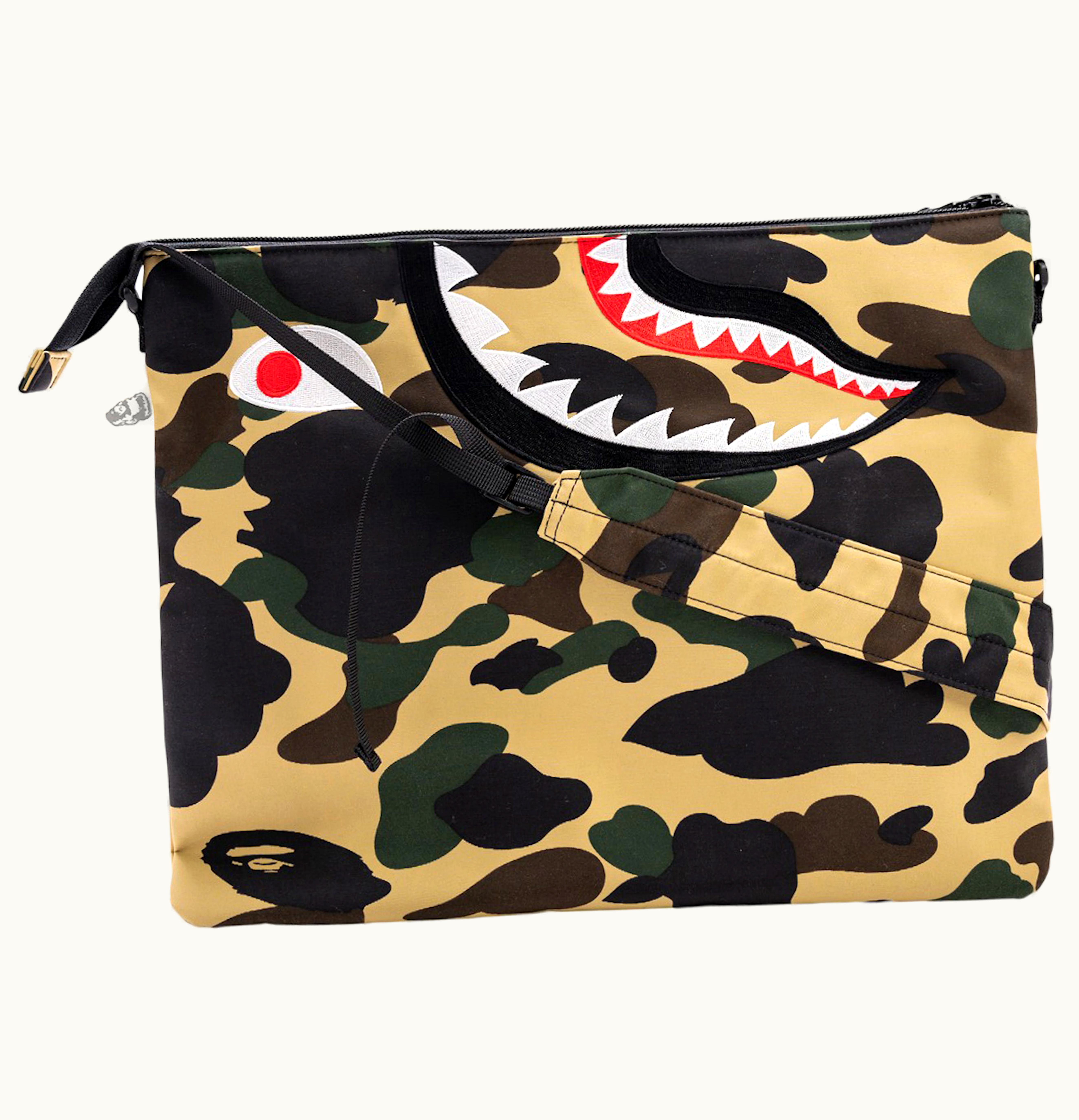 BAPE BAPE A Bathing Ape 1st Camo Shark Crossbody Bag Yellow