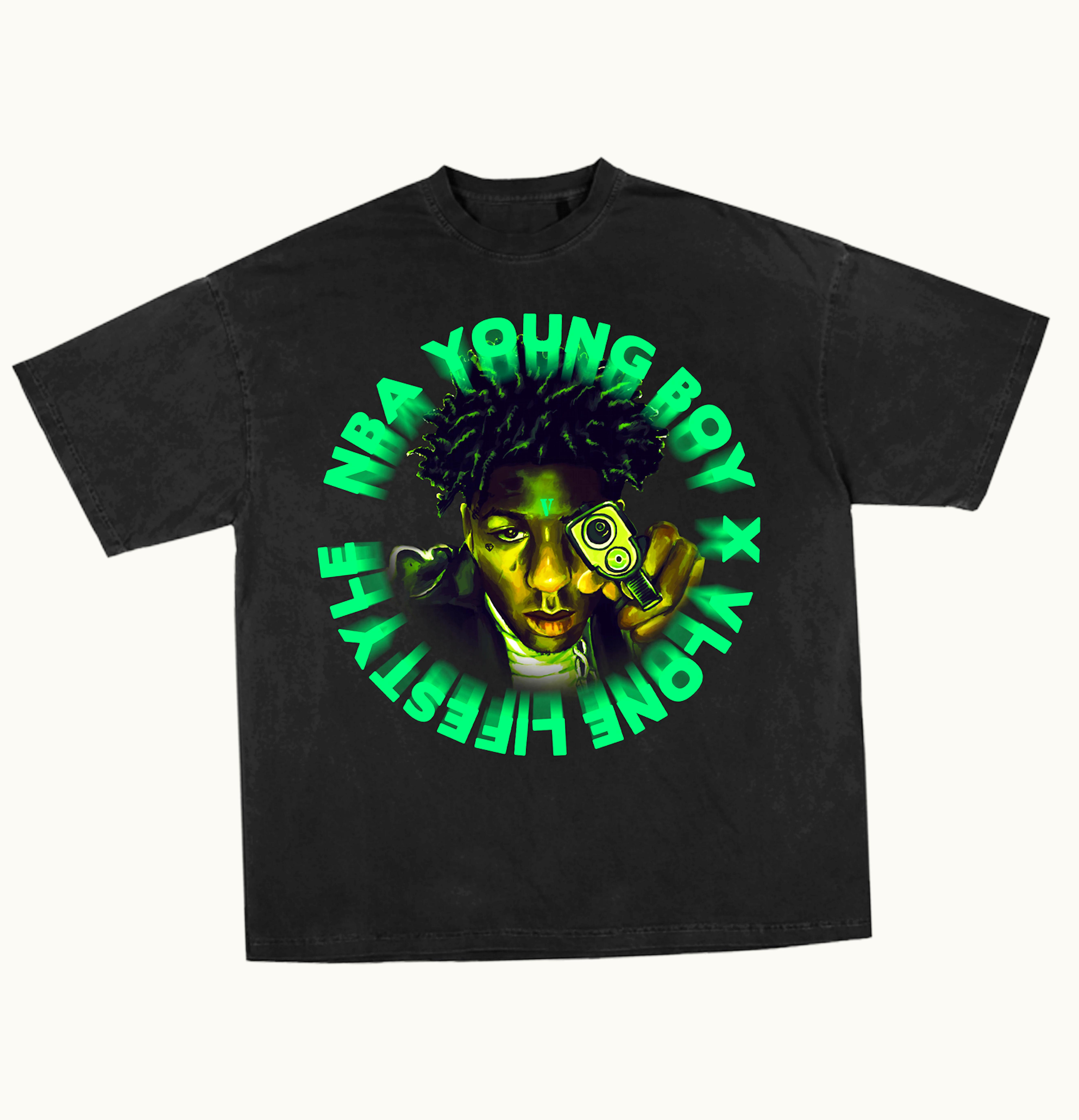 YoungBoy NBA YoungBoy NBA x Vlone Cross Roads Tee Black