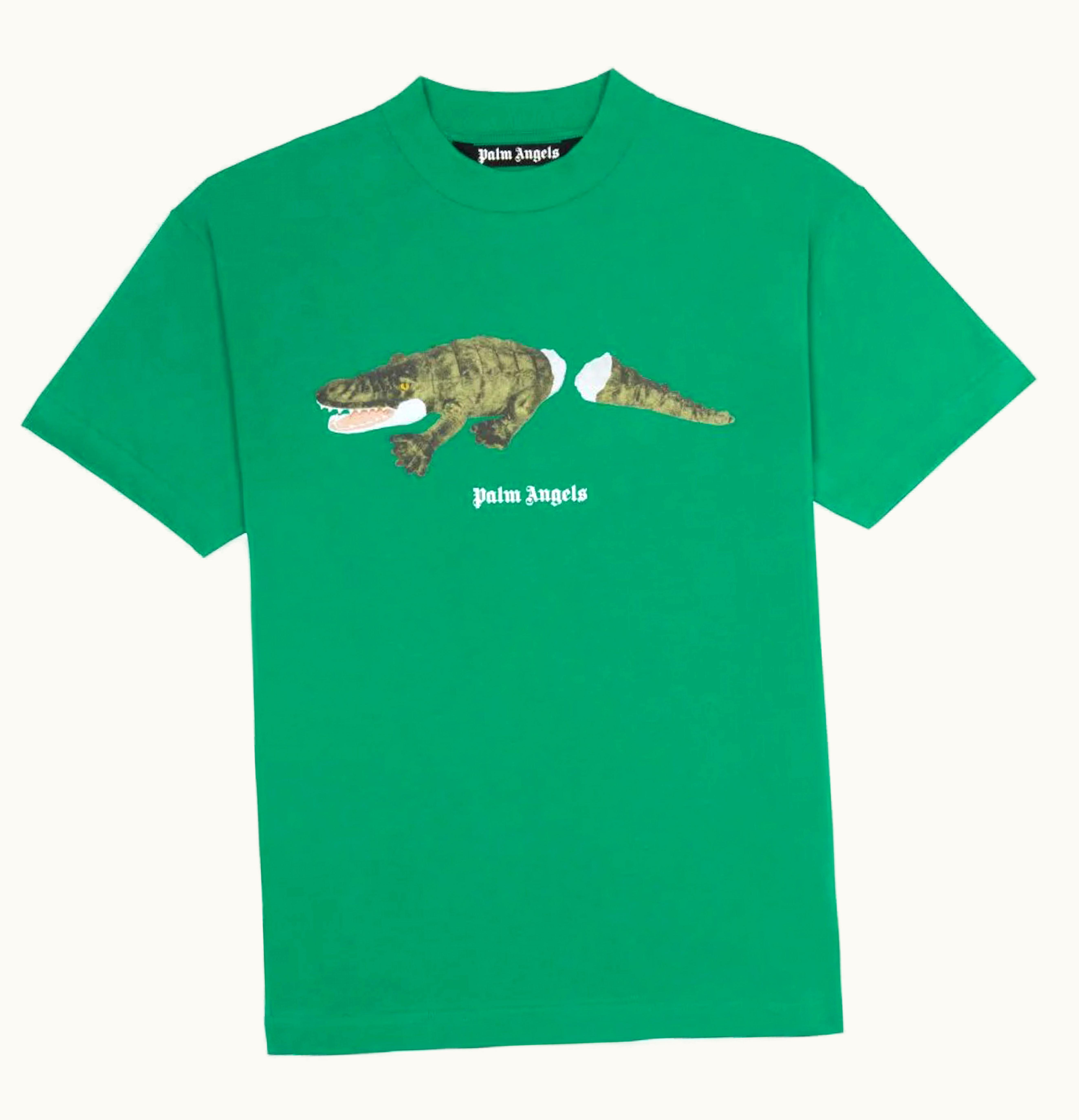 Palm Angels Palm Angels Crocodile Print T Shirt Forest Green