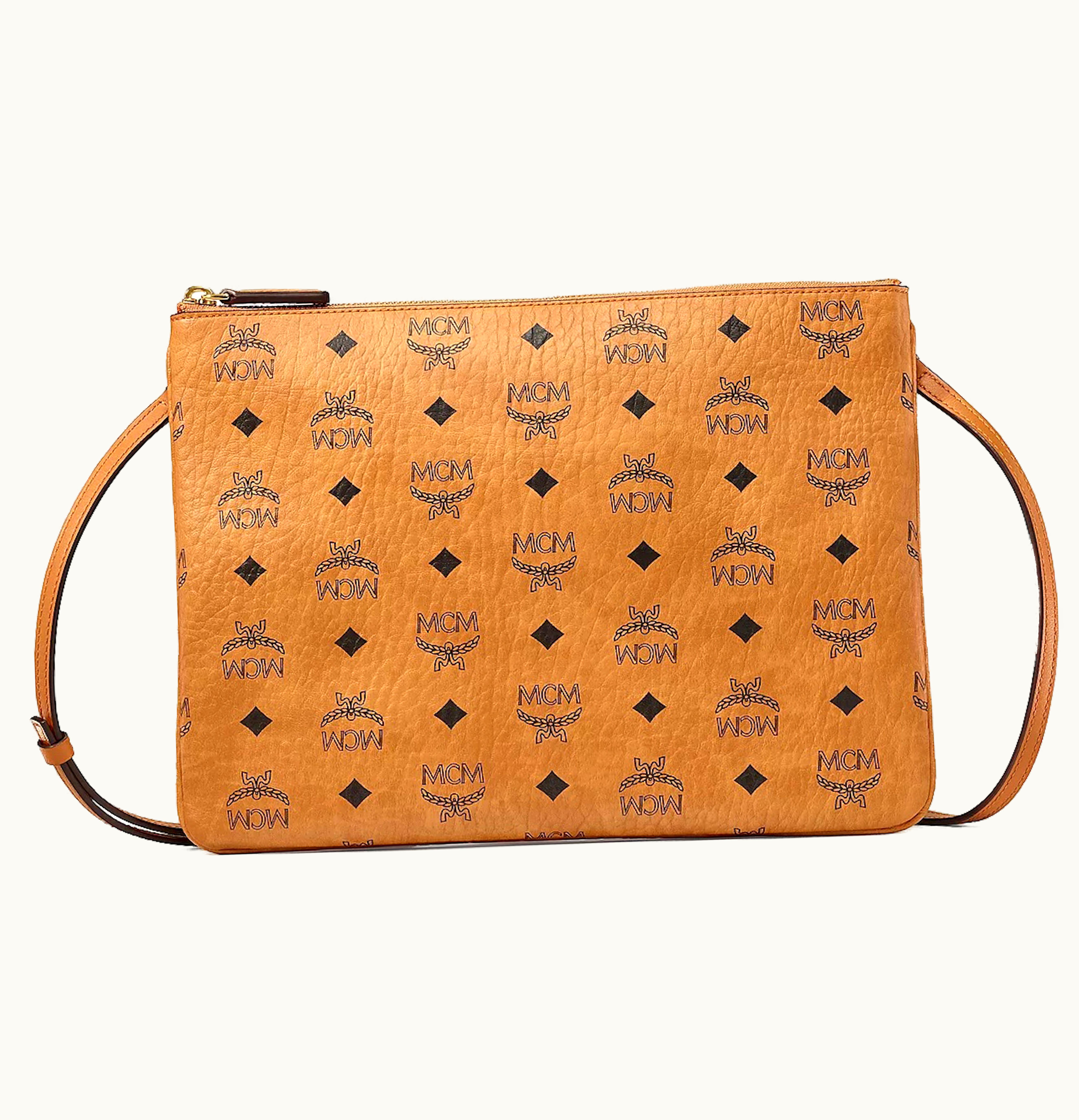 MCM MCM Pouch Crossbody Visetos Medium Cognac 1