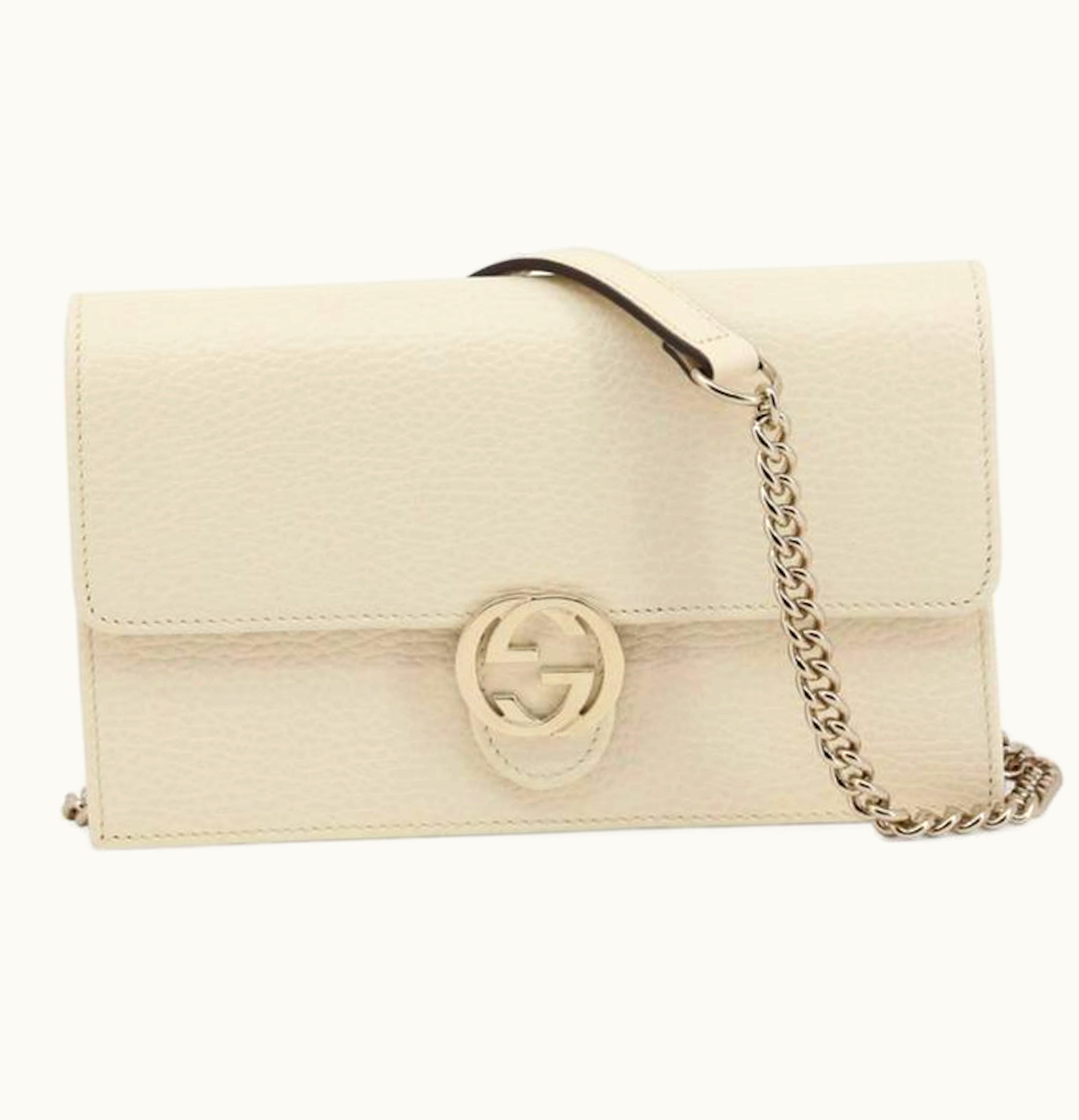 Gucci Gucci Interlocking GG Chain Crossbody Bag White