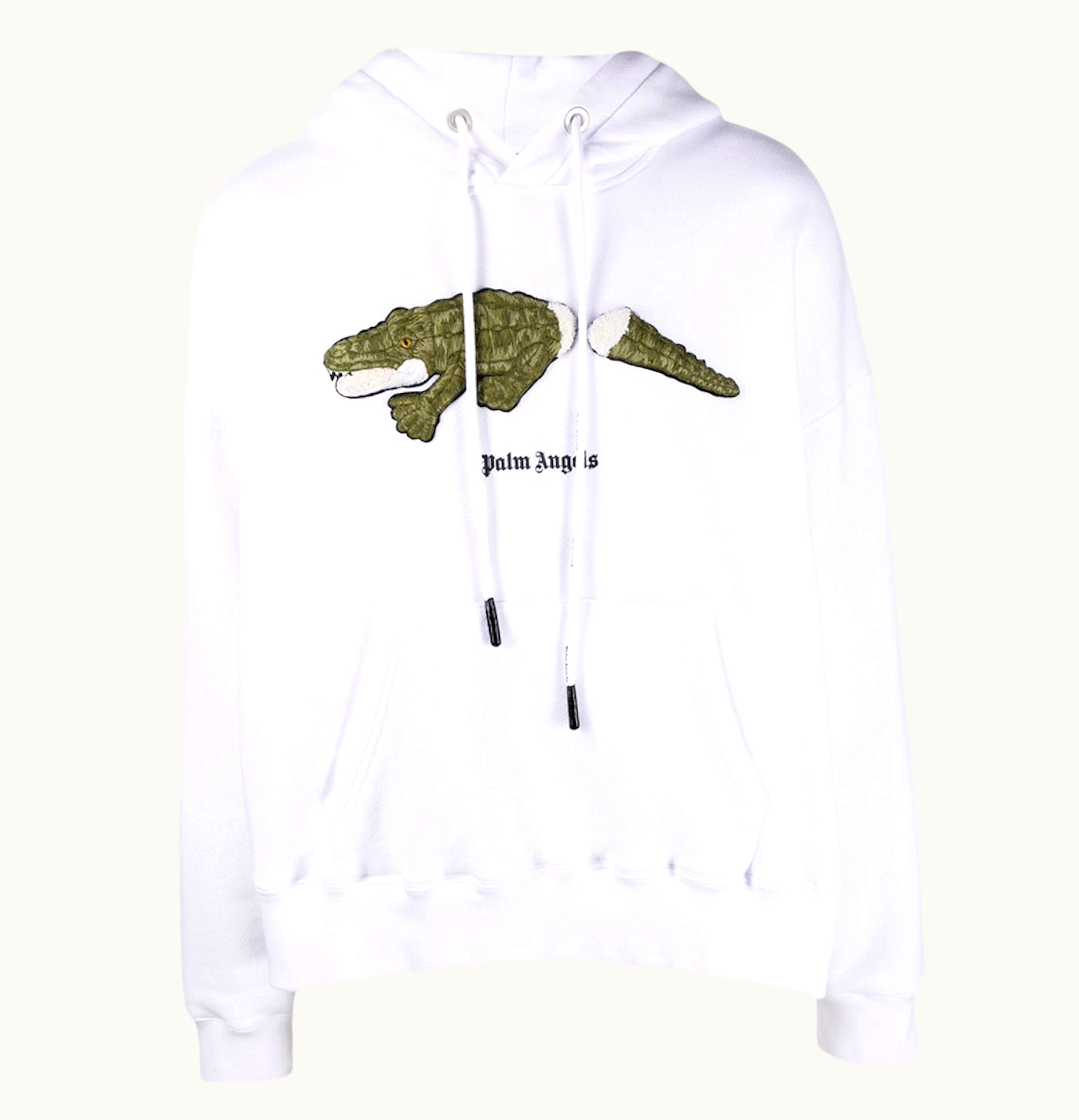 Palm Angels Palm Angels Crocodile Hoodie White Green Black