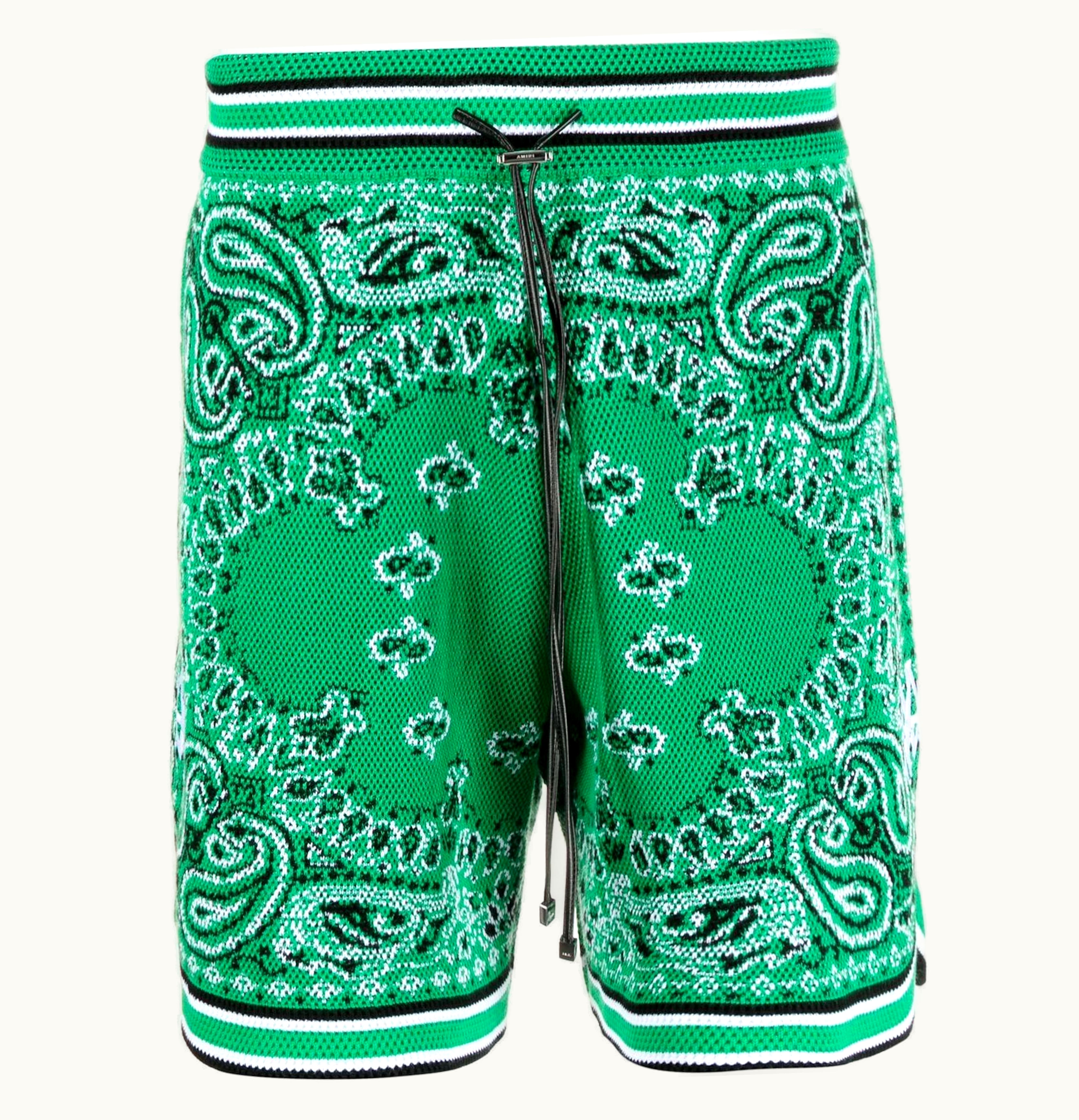 Amiri AMIRI Bandana Crochet Basketball Shorts Tennis Green