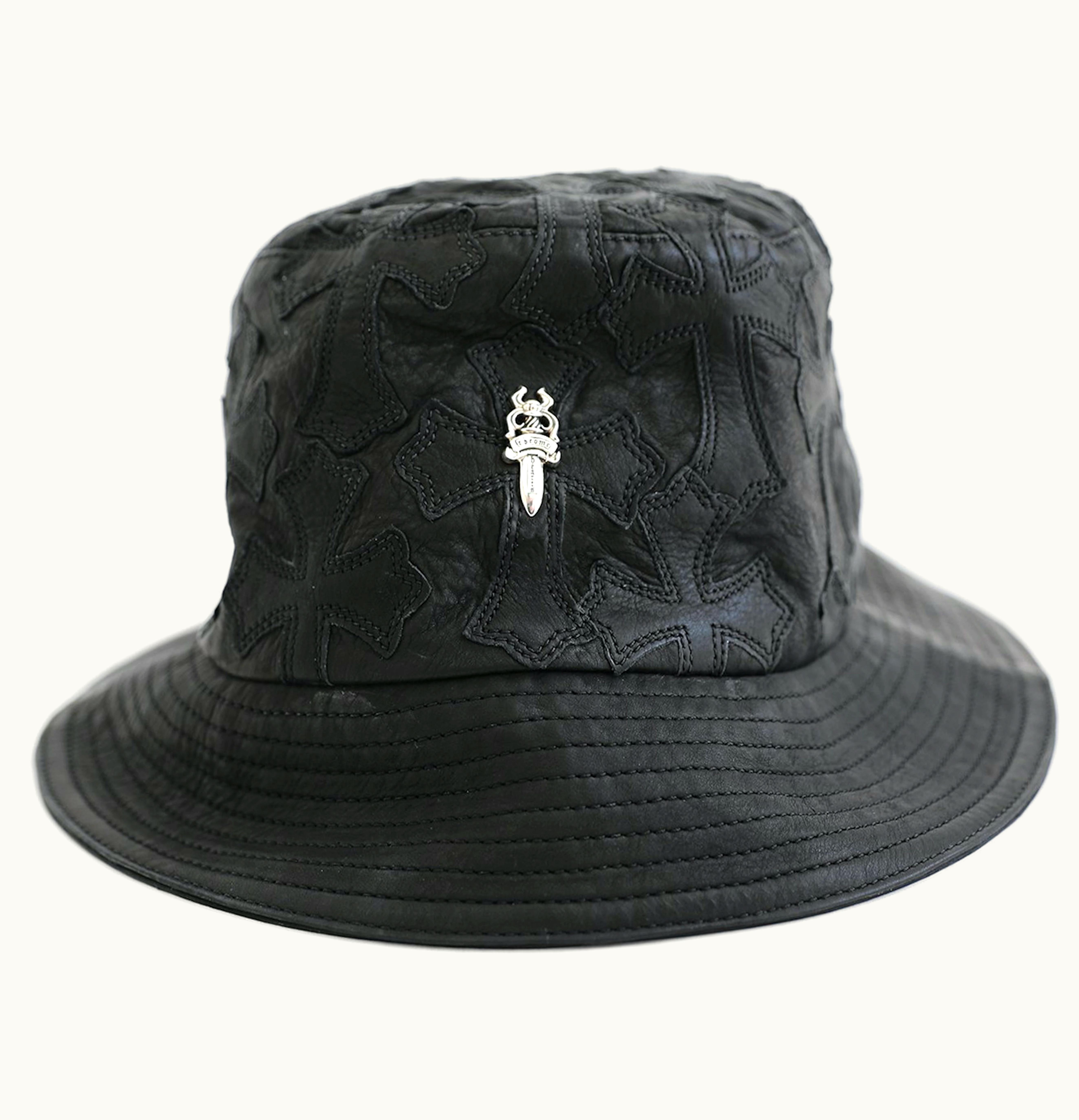 Chrome Hearts Chrome Hearts Cross Leather Patch Bucket Hat Black