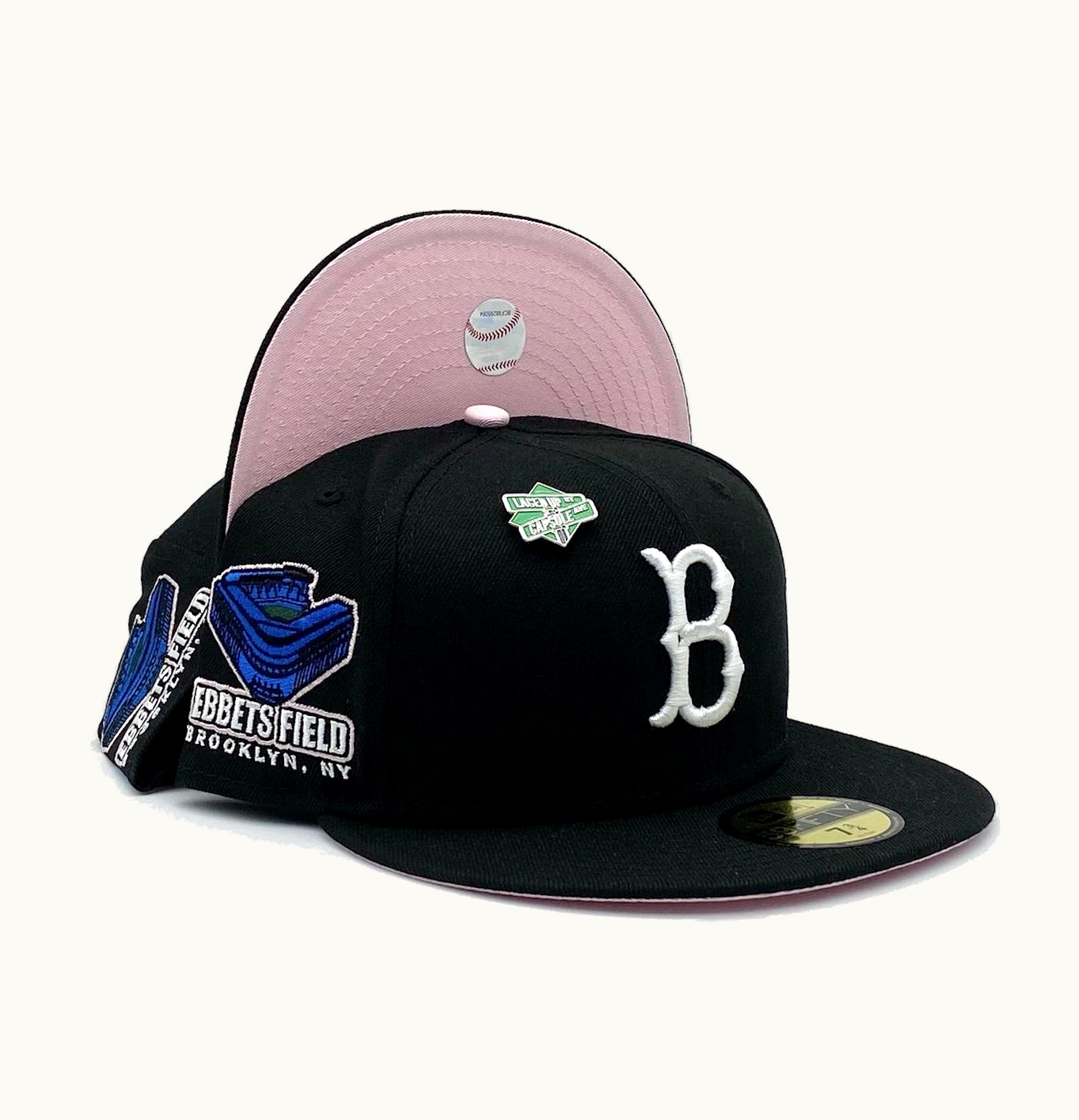 New Era New Era Brooklyn Dodgers Crossroads Pt 2 Brooklyn Ebbets Field Patch Fitted Hat Black Pink