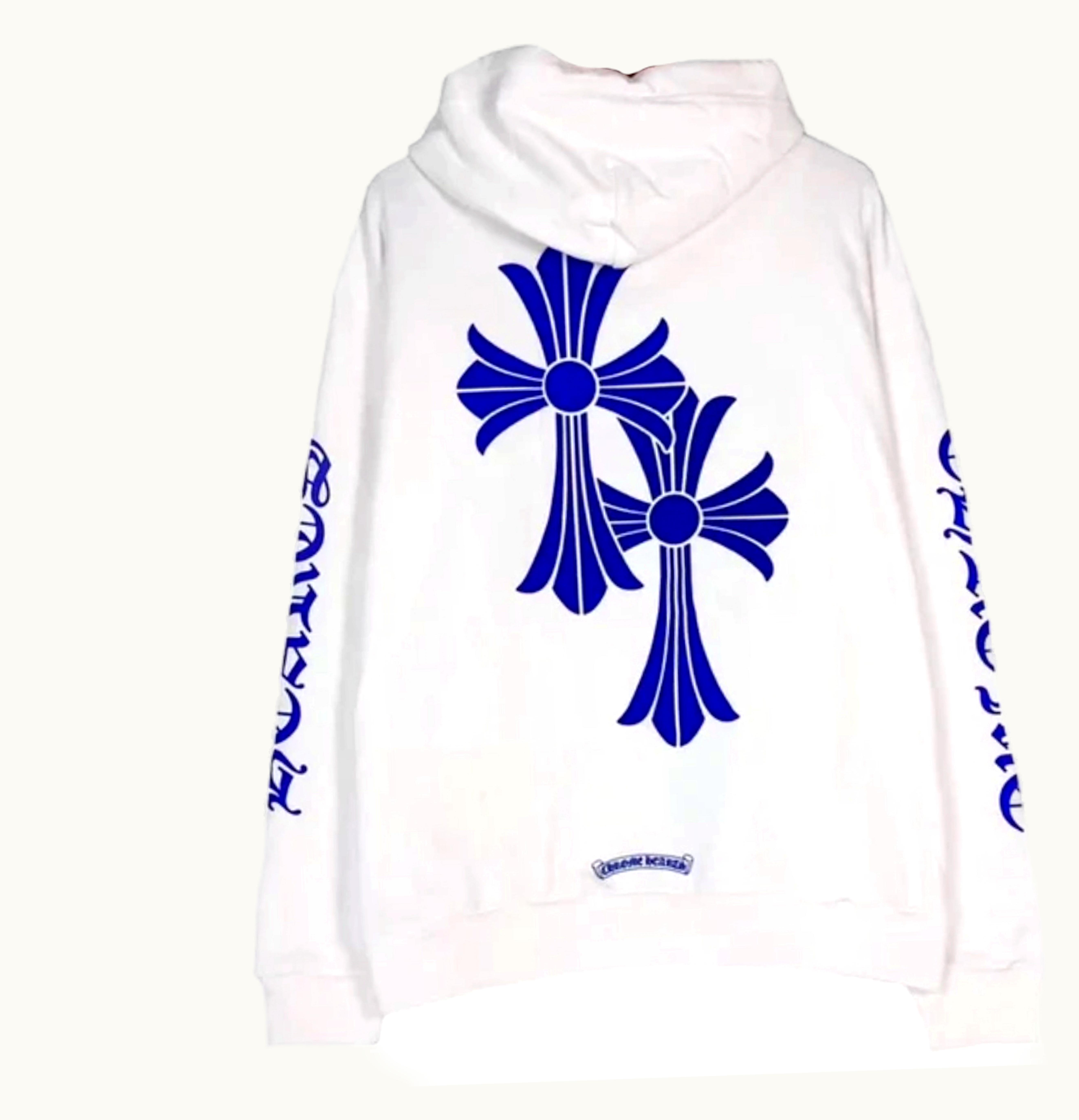 Chrome Hearts Chrome Hearts LA Exclusive Cross Hoodie White Blue