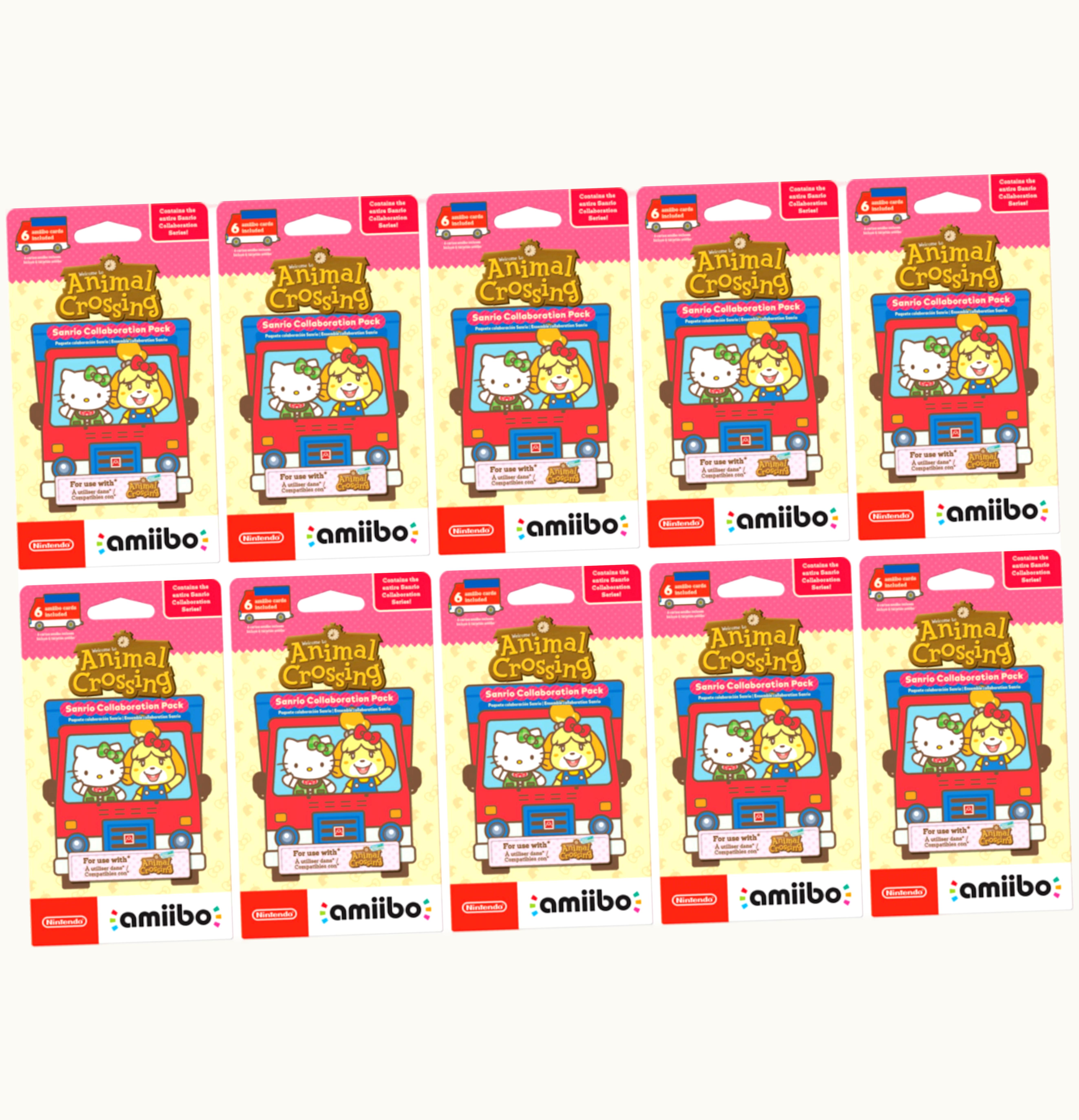 Animal Crossing 2021 Animal Crossing Sanrio Collaboration Amiibo Pack 10x Lot