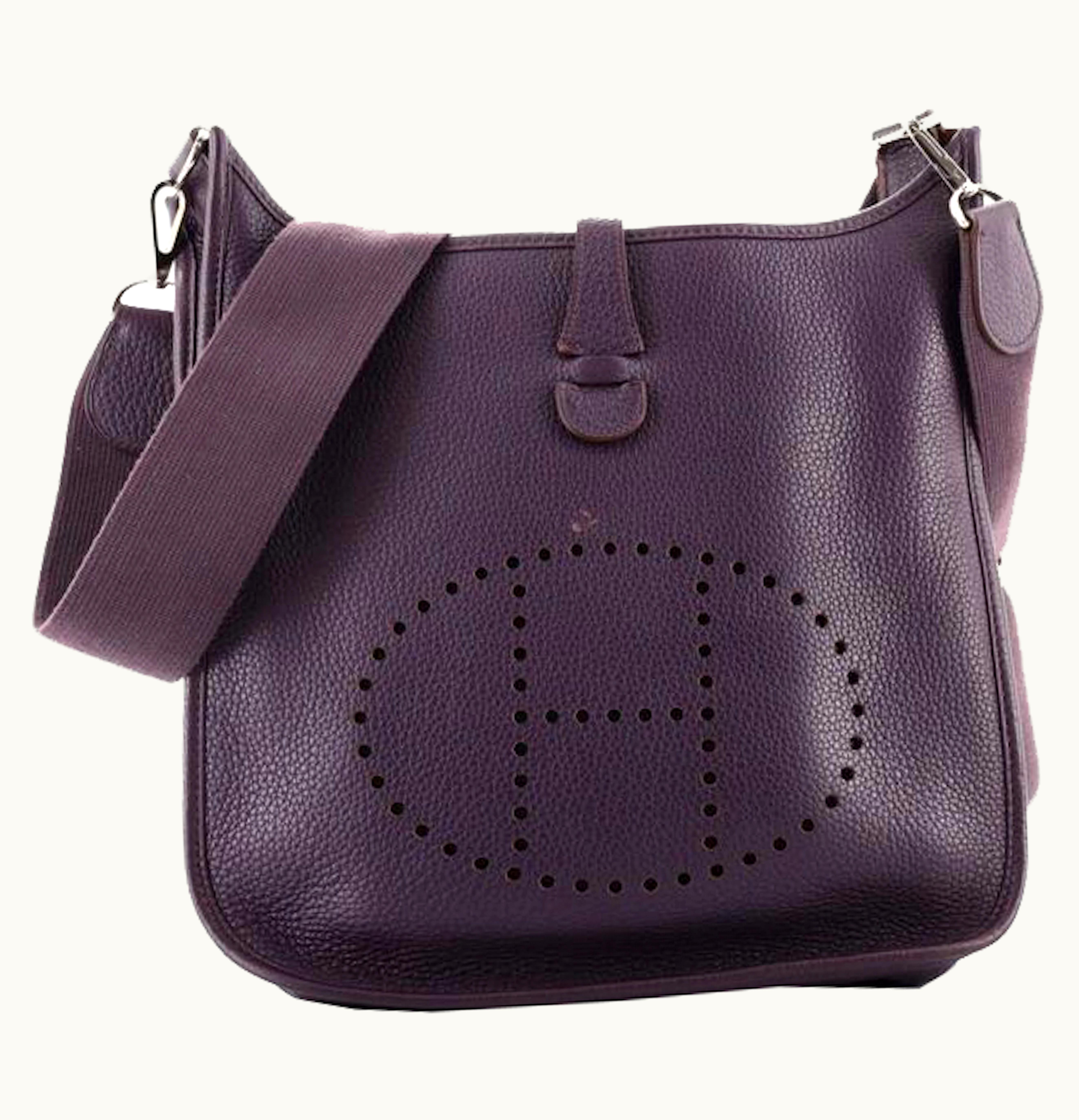 Hermès Hermes Taurillon Clemence Crossbody Bag Evelyn Mini Purple