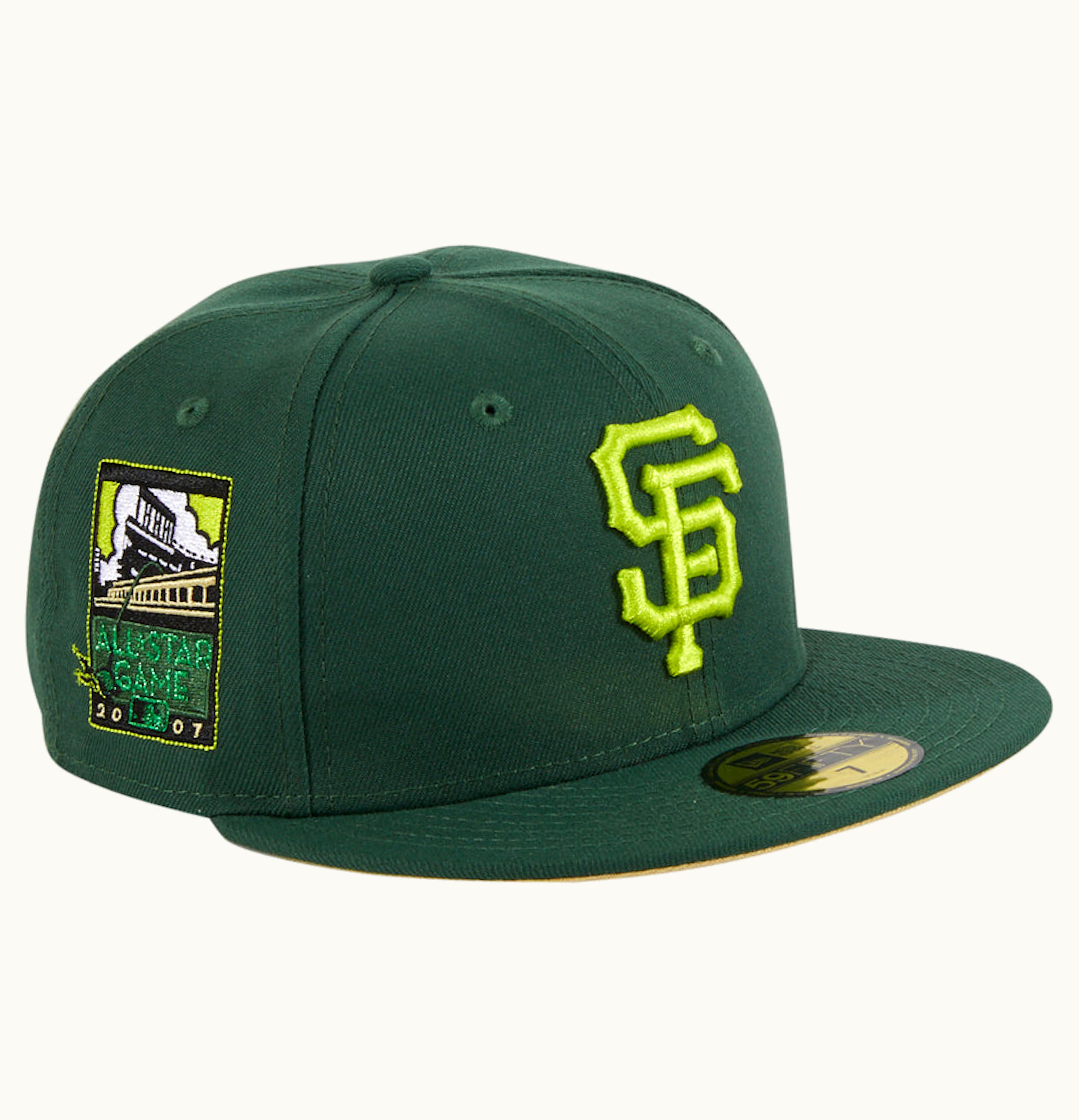 New Era New Era San Francisco Giants Crocodile 2007 All Star Game Patch Hat Club Exclusive 59Fifty Fitted Hat Green Neon Yellow