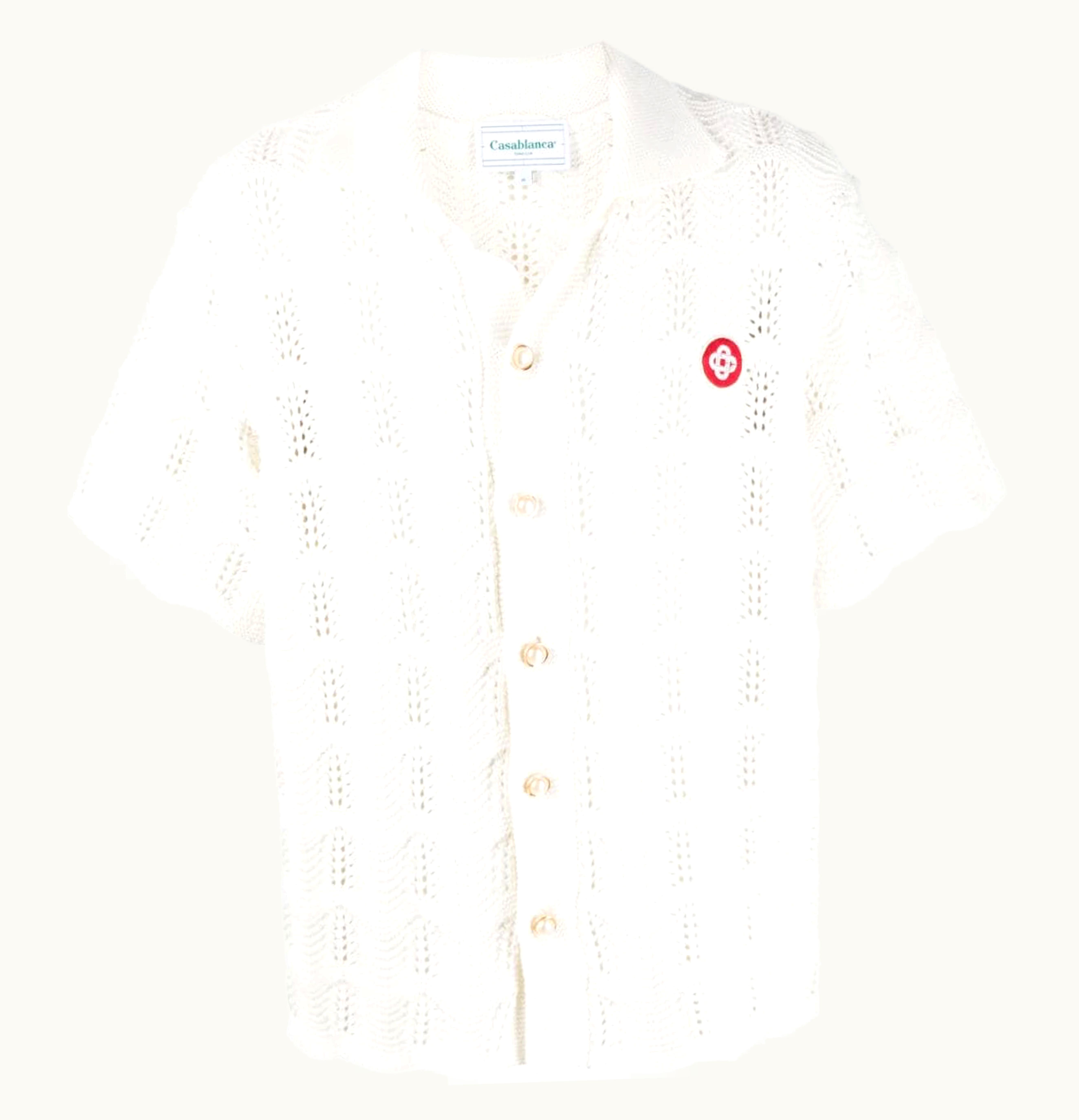 Casablanca Casablanca Crochet Knit Polo White