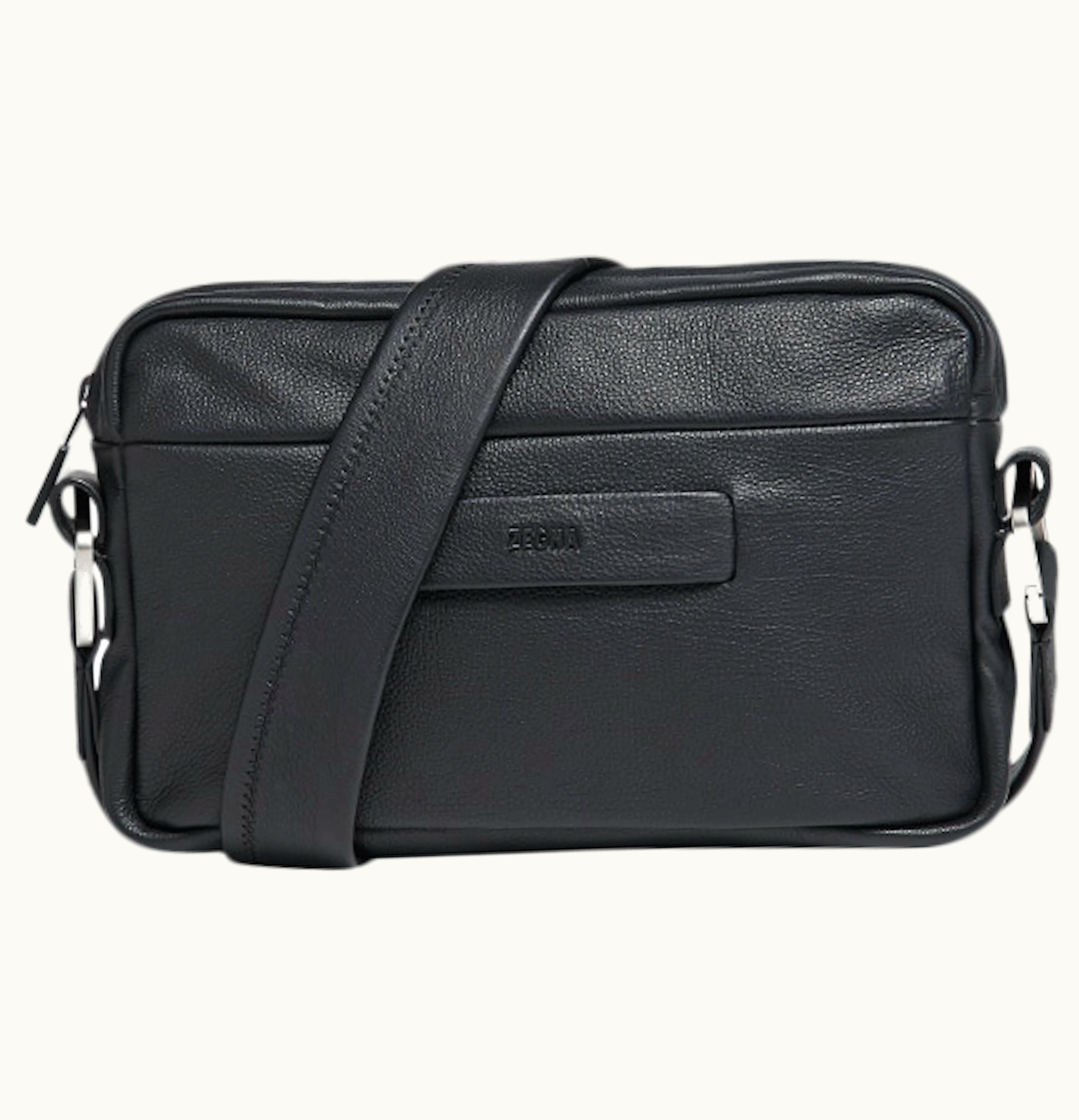 FEAR OF GOD FEAR OF GOD x Ermenegildo Zegna Leather Crossbody Bag Black