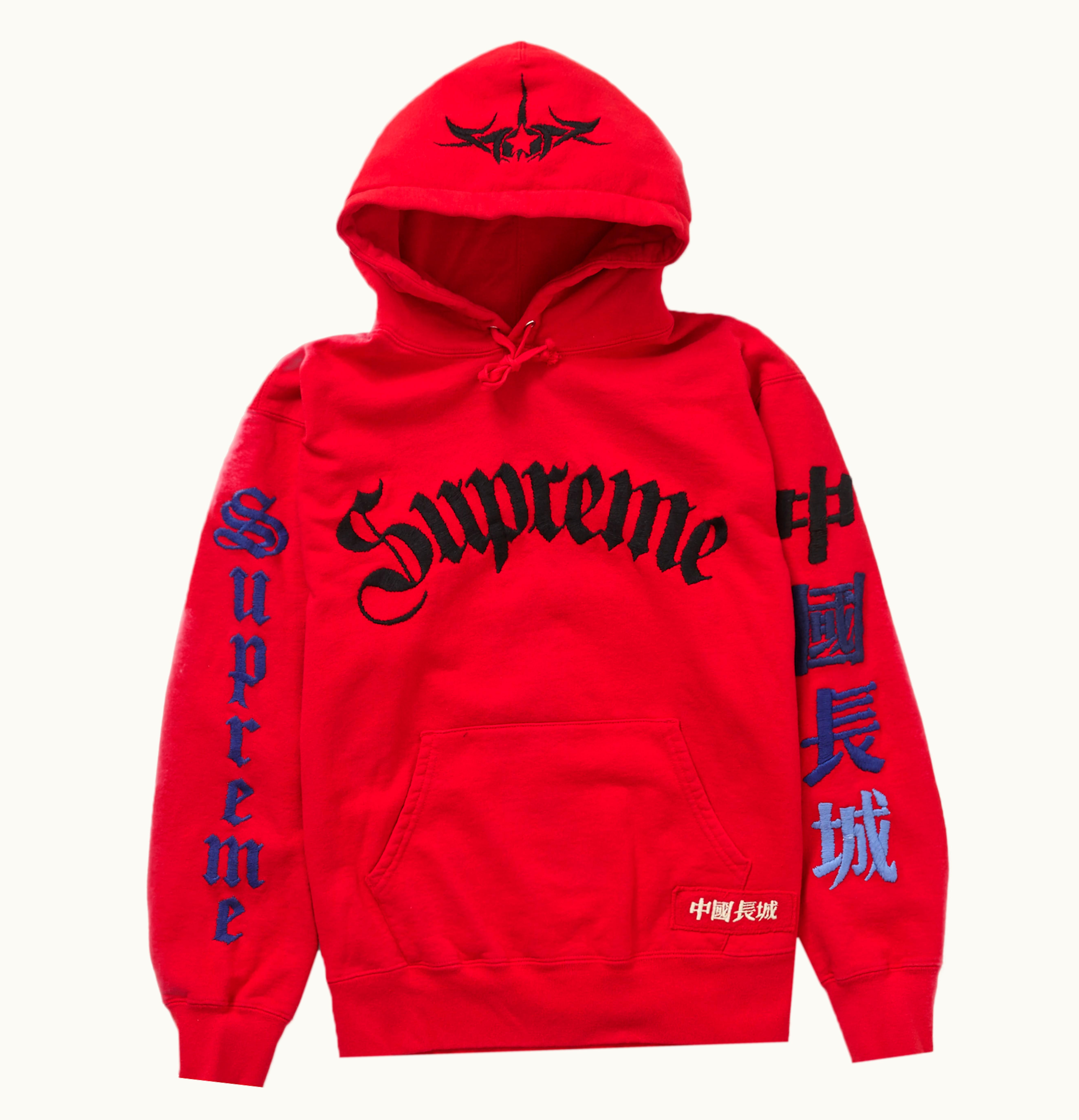 Supreme Supreme Great China Wall Sword Hooded Sweatshirt Red