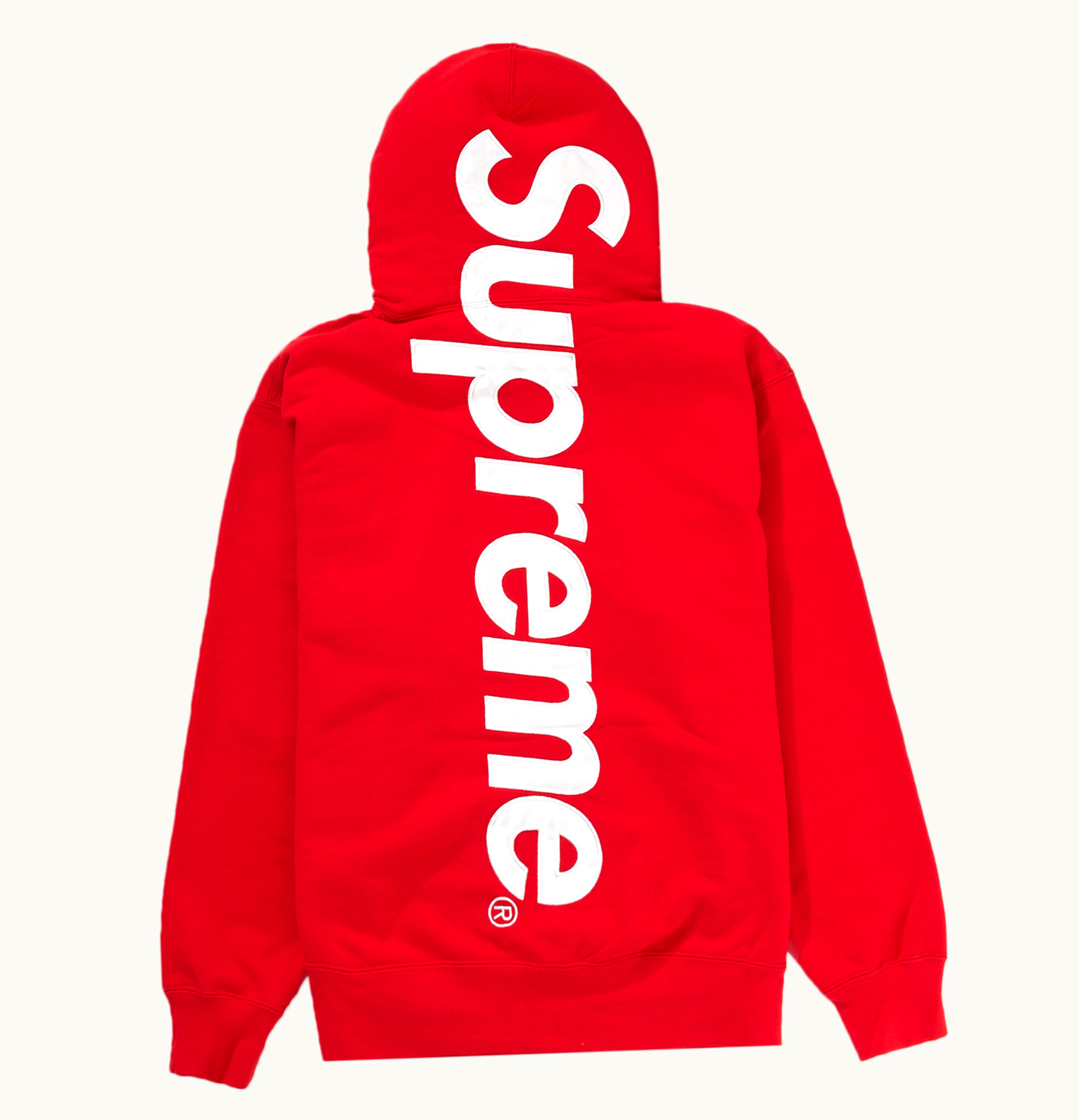 Supreme Supreme Satin Applique Hooded Sweatshirt Red