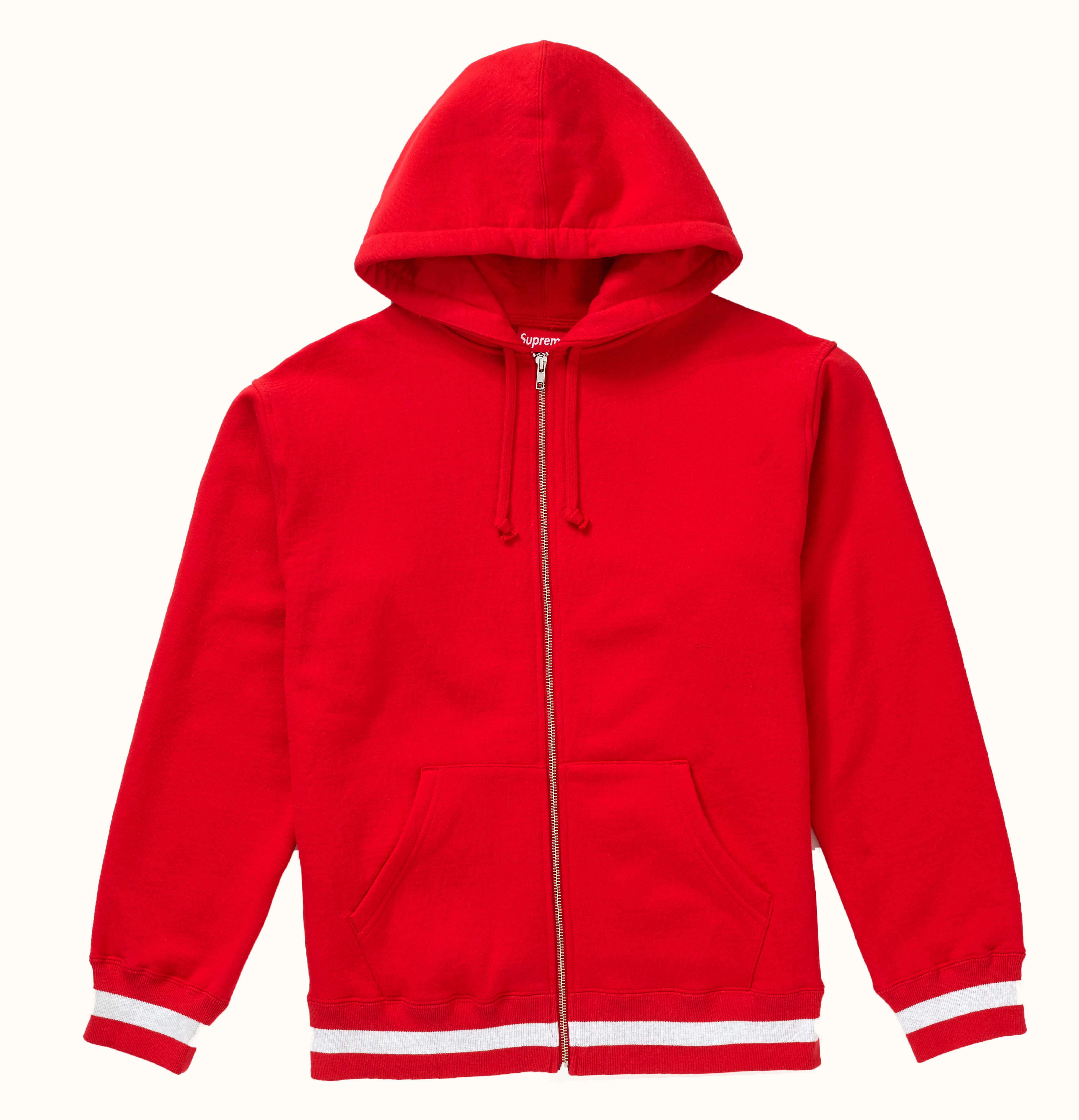 Supreme Supreme Old English Stripe Zip Up Sweatshirt Red