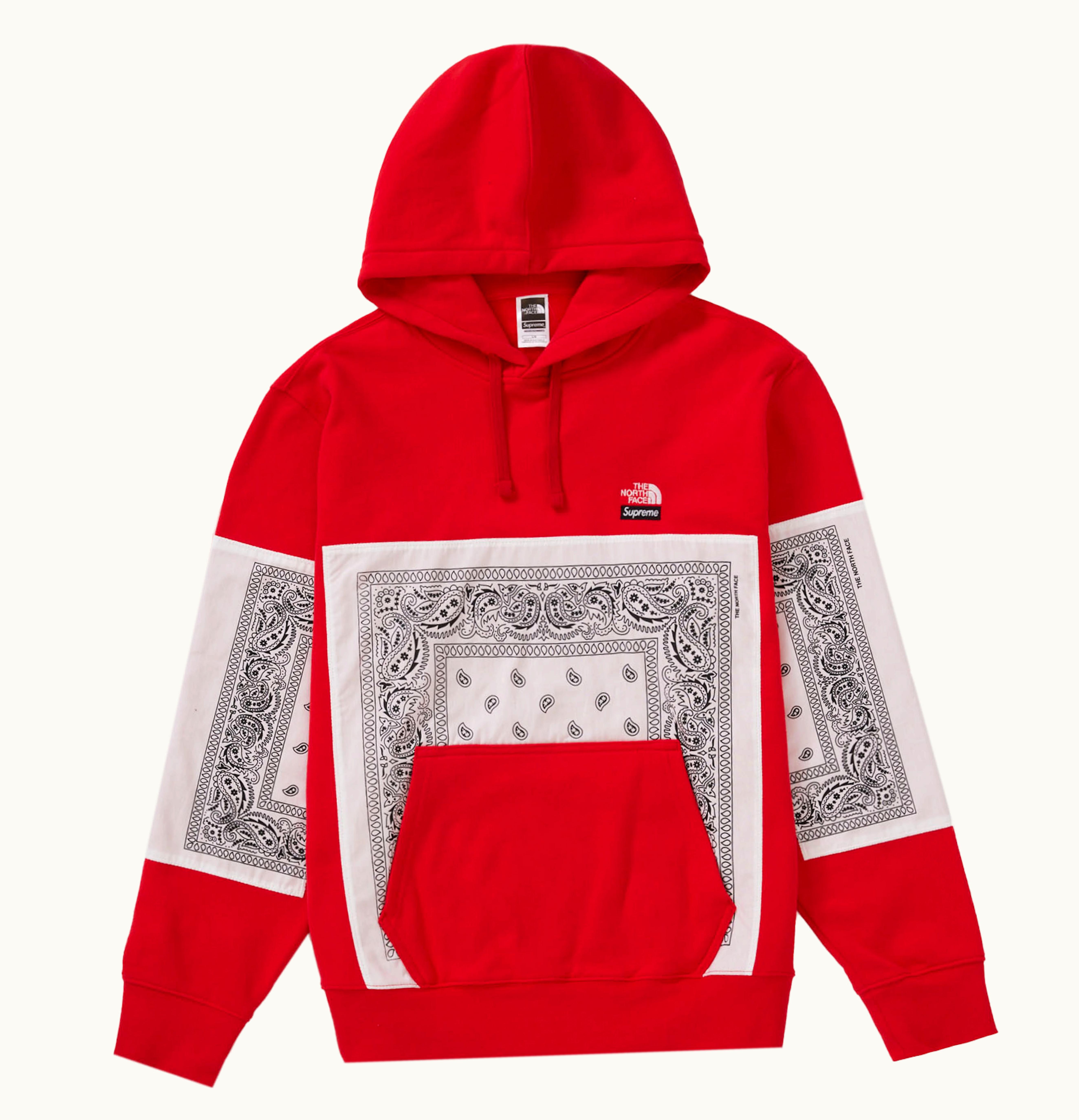Supreme Supreme The North Face Bandana Hooded Sweatshirt Red