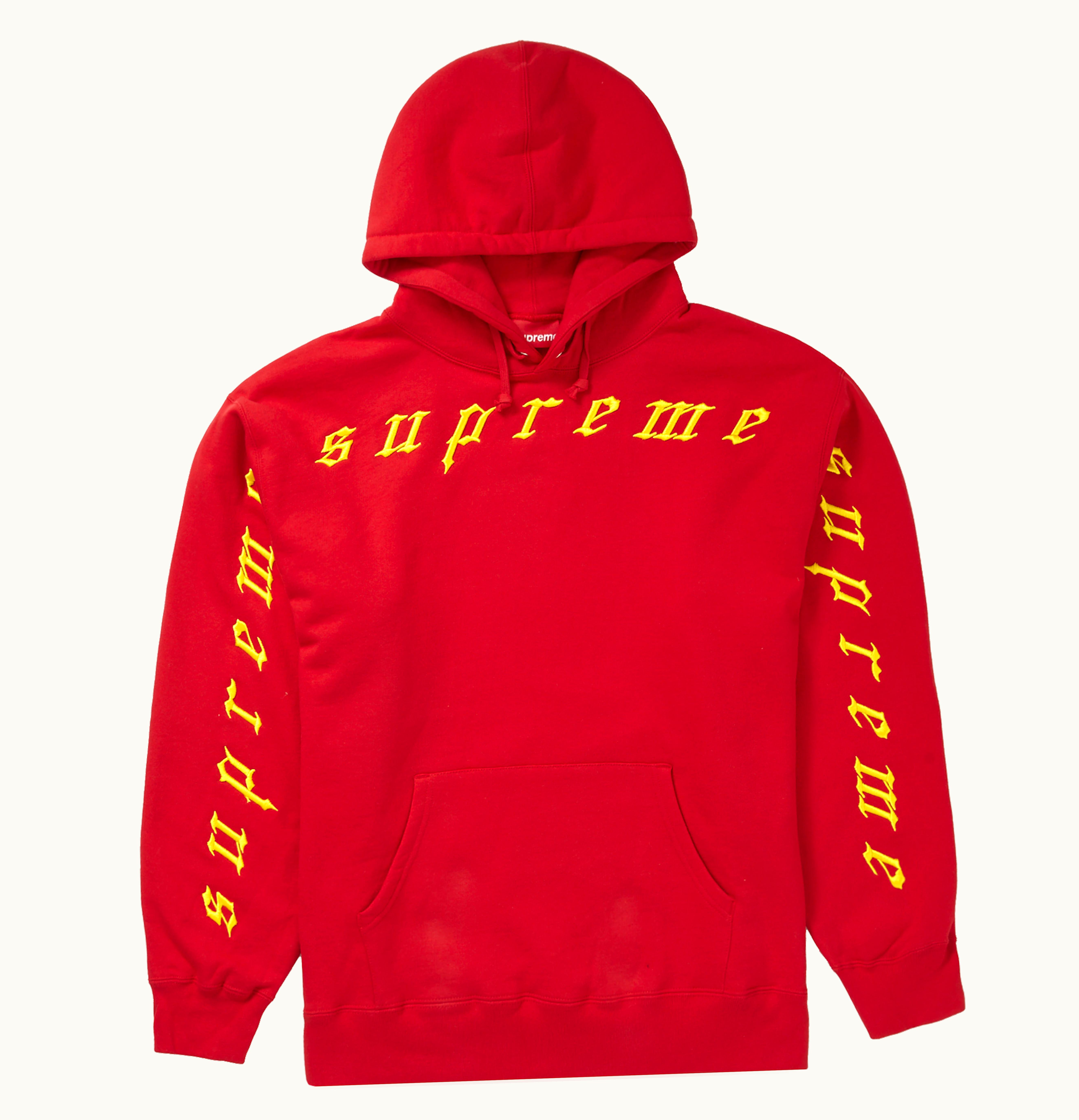 Supreme Supreme Raised Embroidery Hooded Sweatshirt Red