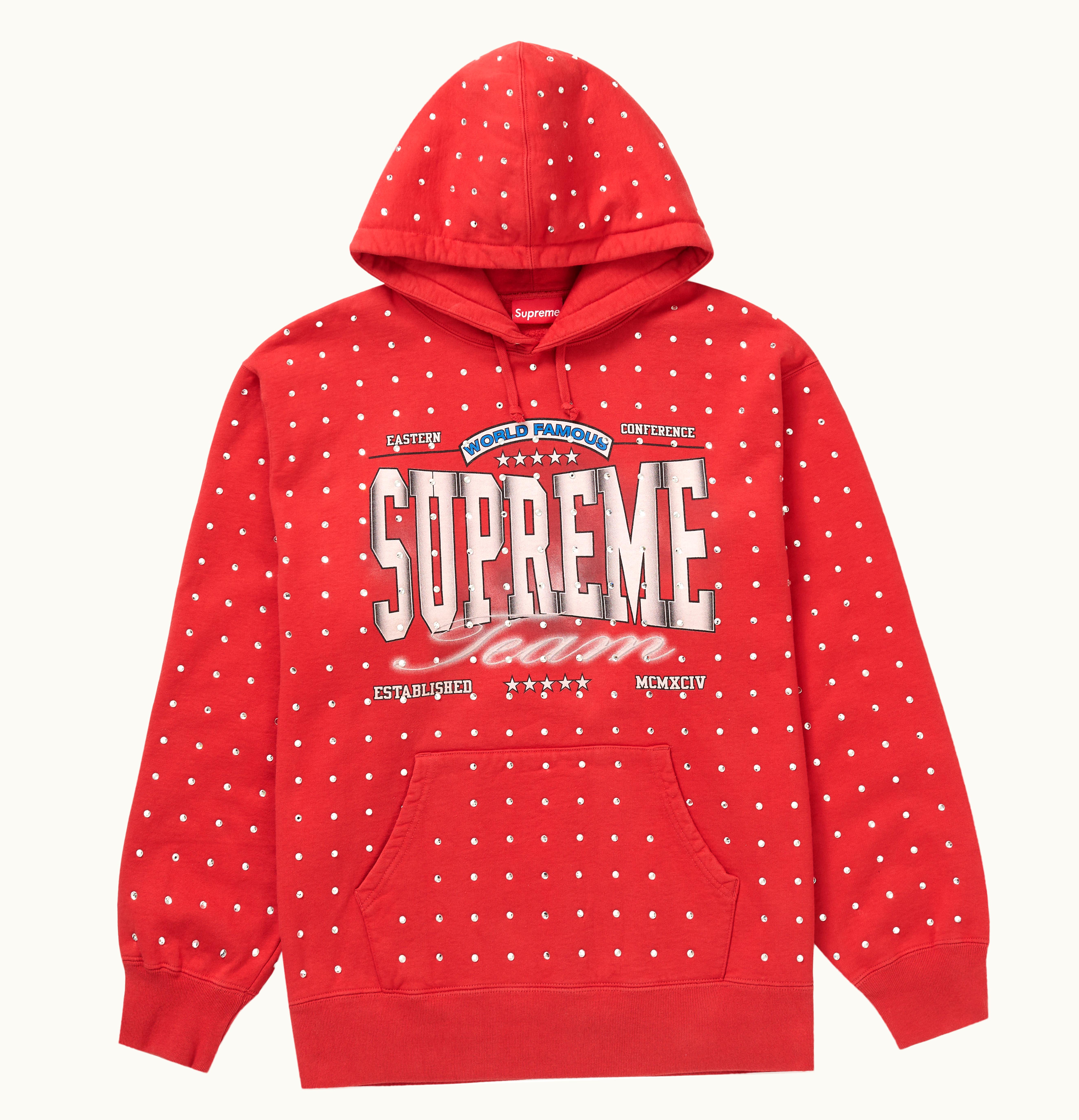 Supreme Supreme Rhinestone Hooded Sweatshirt Burnt Red