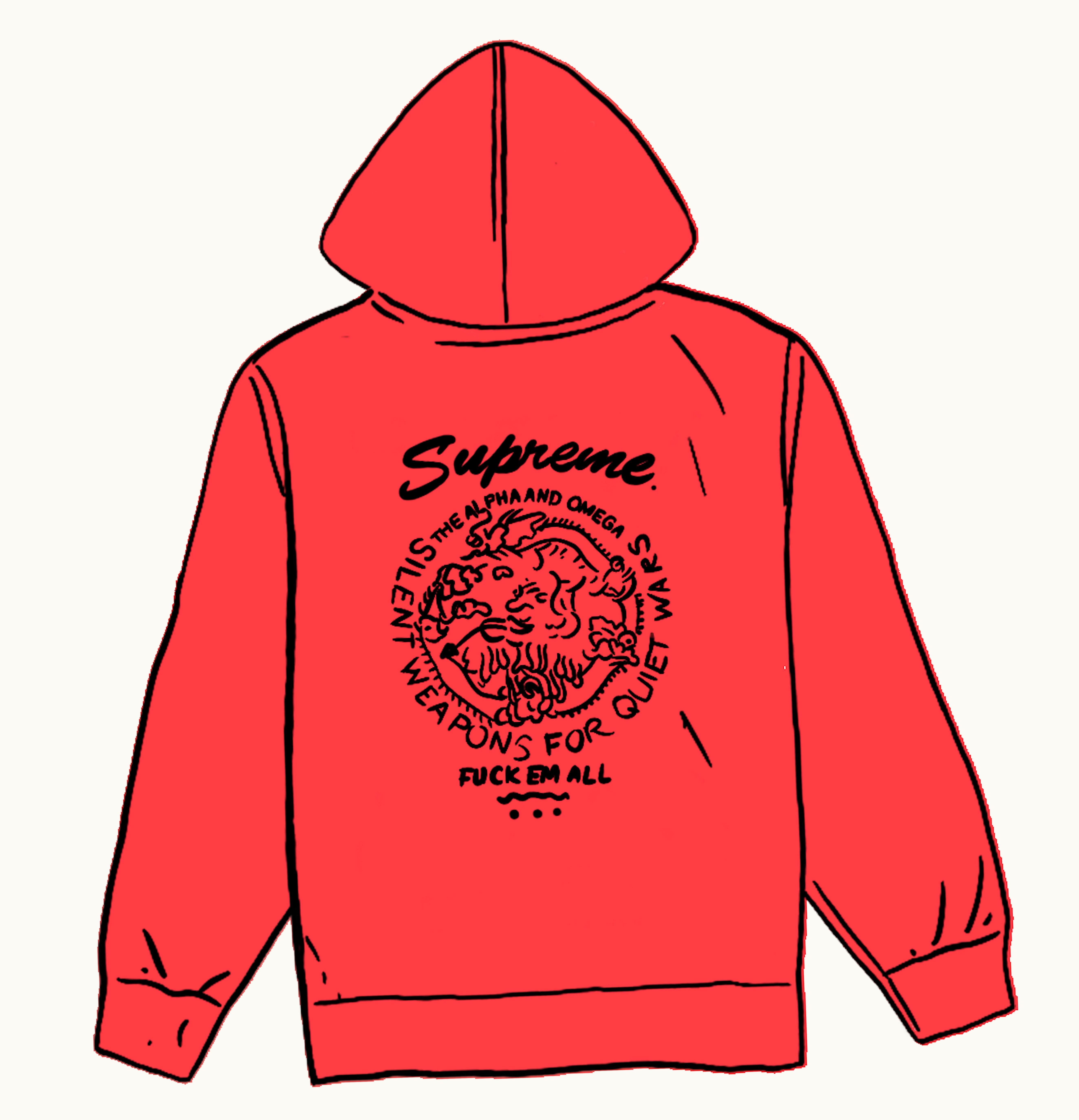 Supreme Supreme Dragon Overdyed Hooded Sweatshirt Red