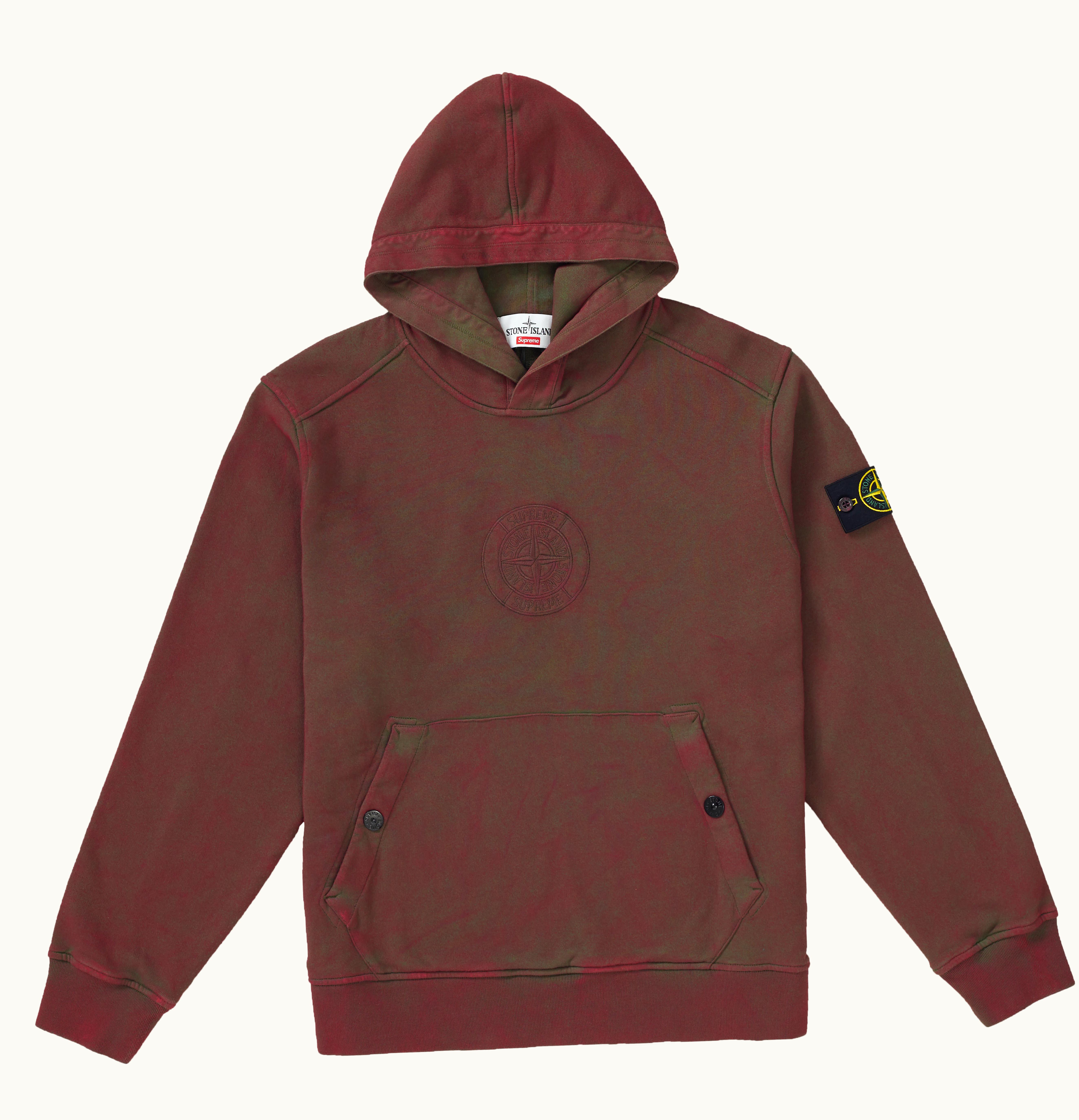 Supreme Supreme Stone Island Hooded Sweatshirt SS19 Red