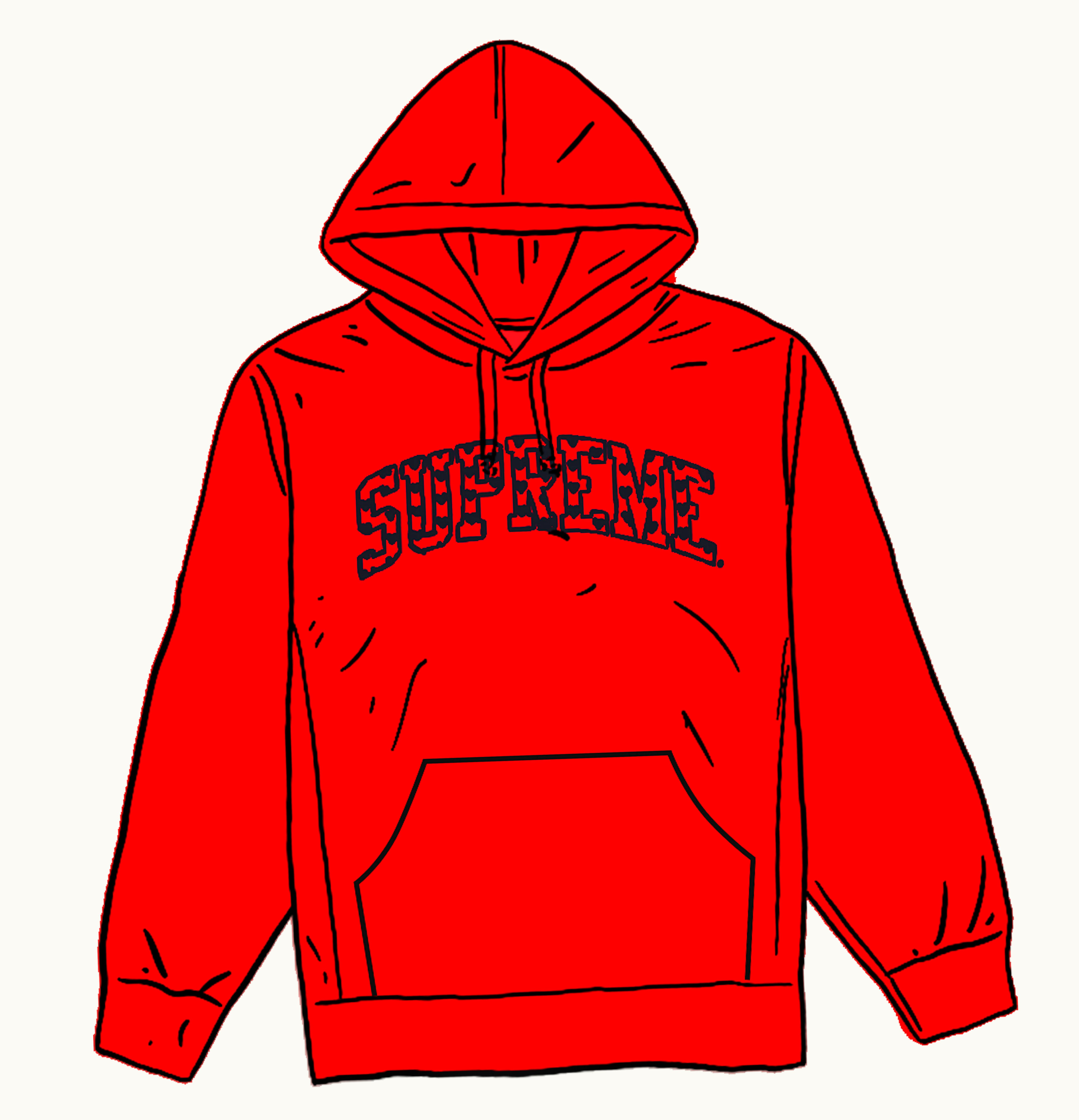 Supreme Supreme Hearts Arc Hooded Sweatshirt Red