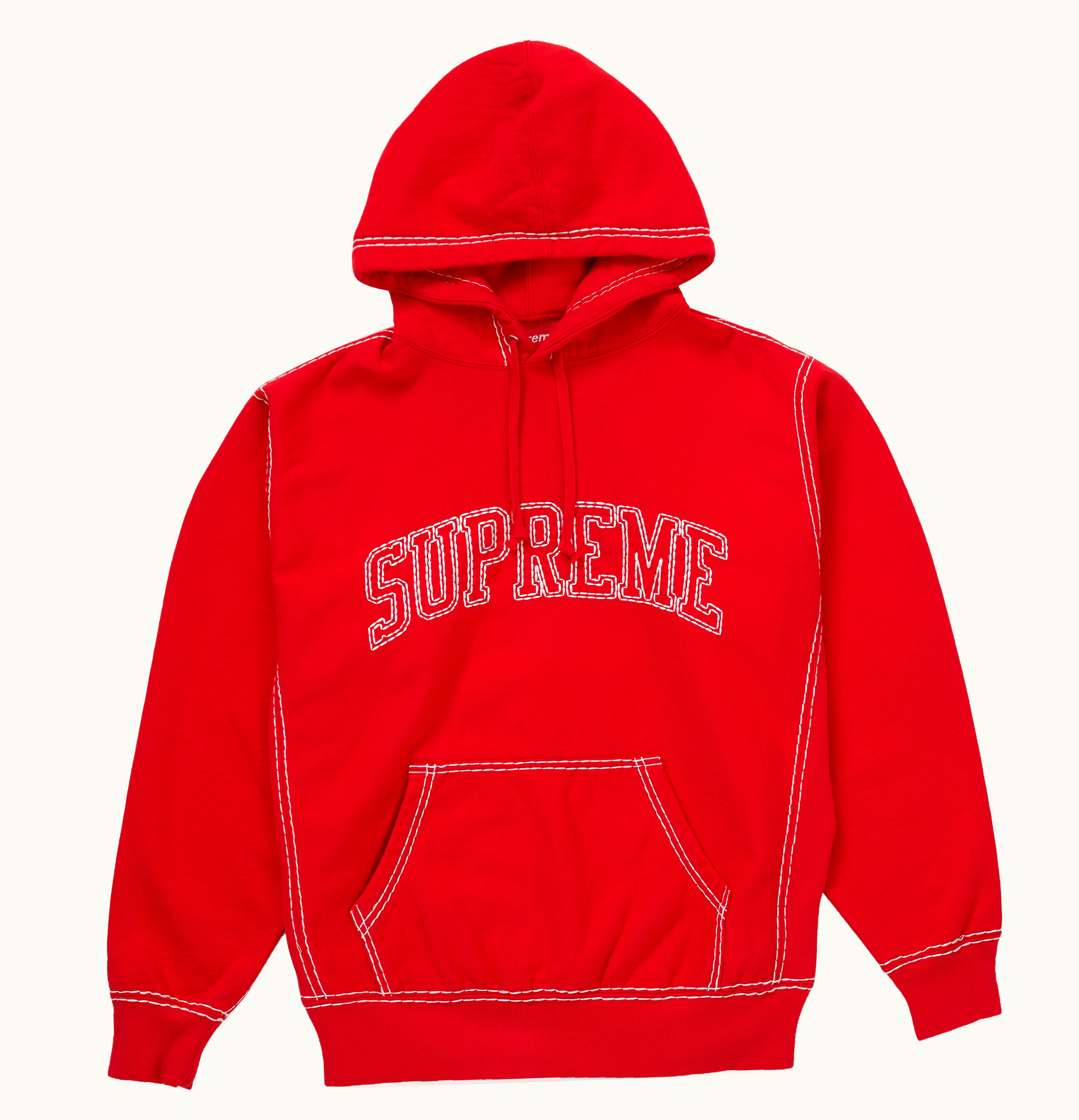 Supreme Supreme Big Stitch Hooded Sweatshirt Red