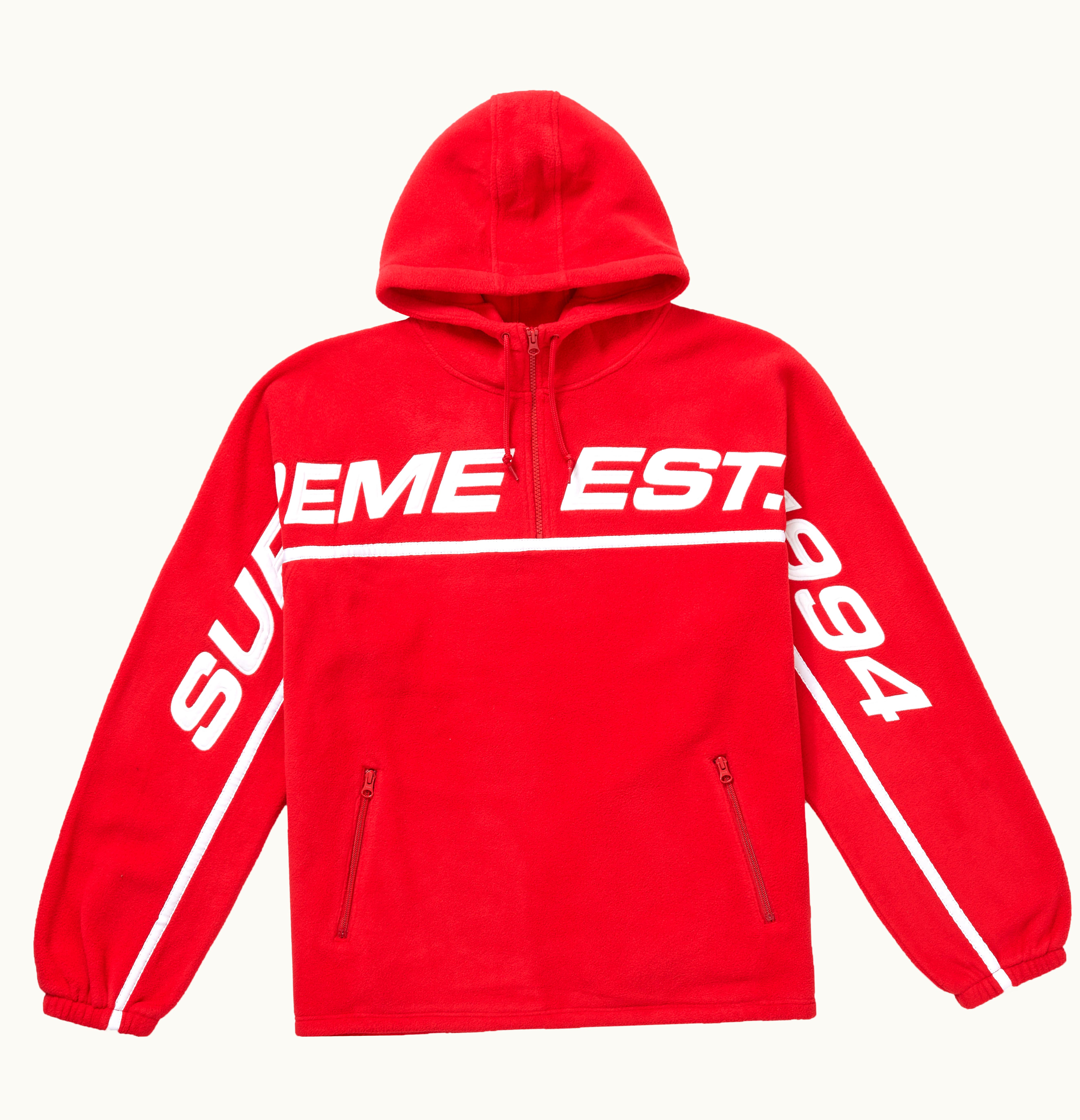 Supreme Supreme Polartec Half Zip Hooded Sweatshirt Red