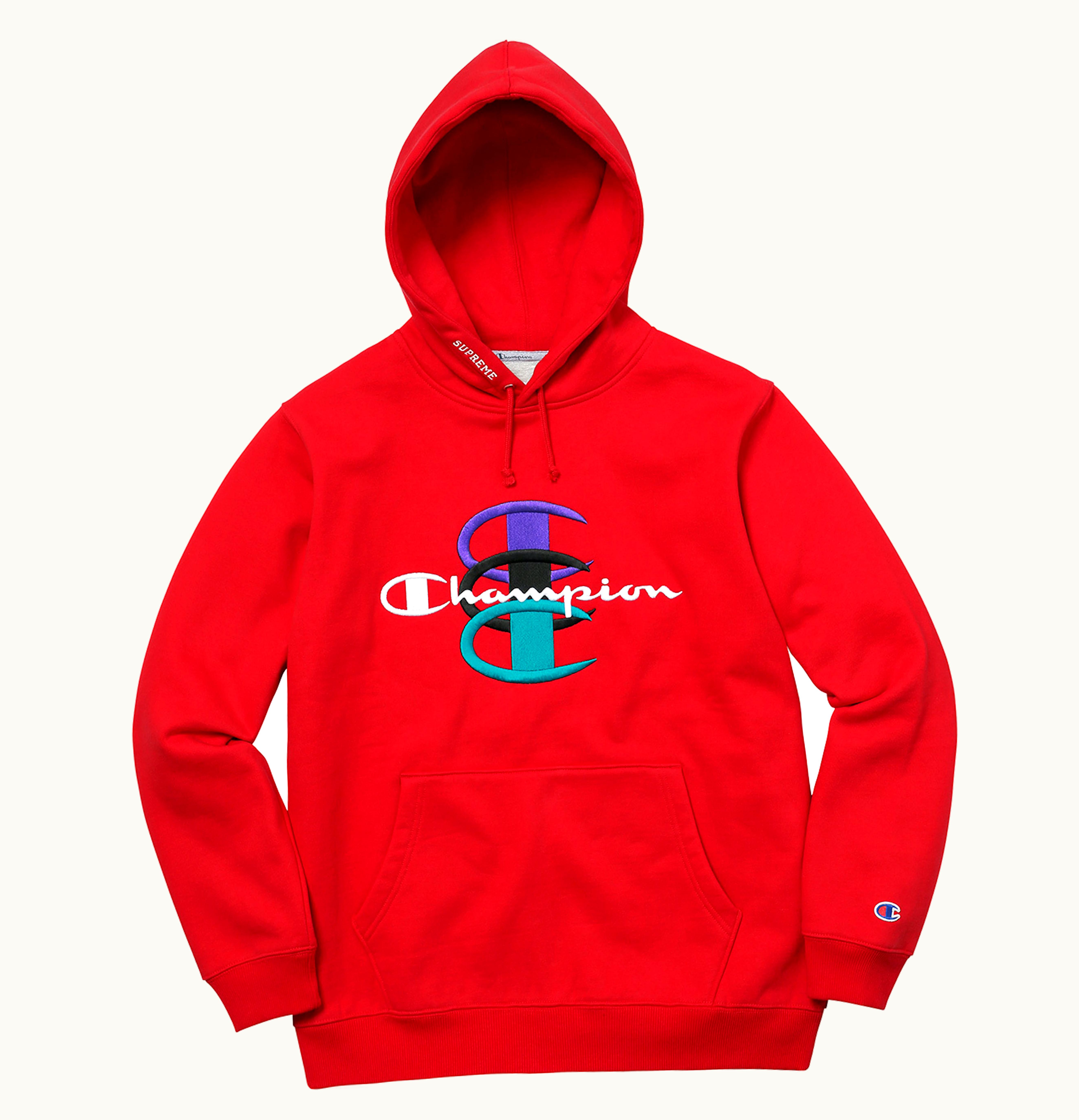 Supreme Supreme Champion Stacked C Hooded Sweatshirt Red
