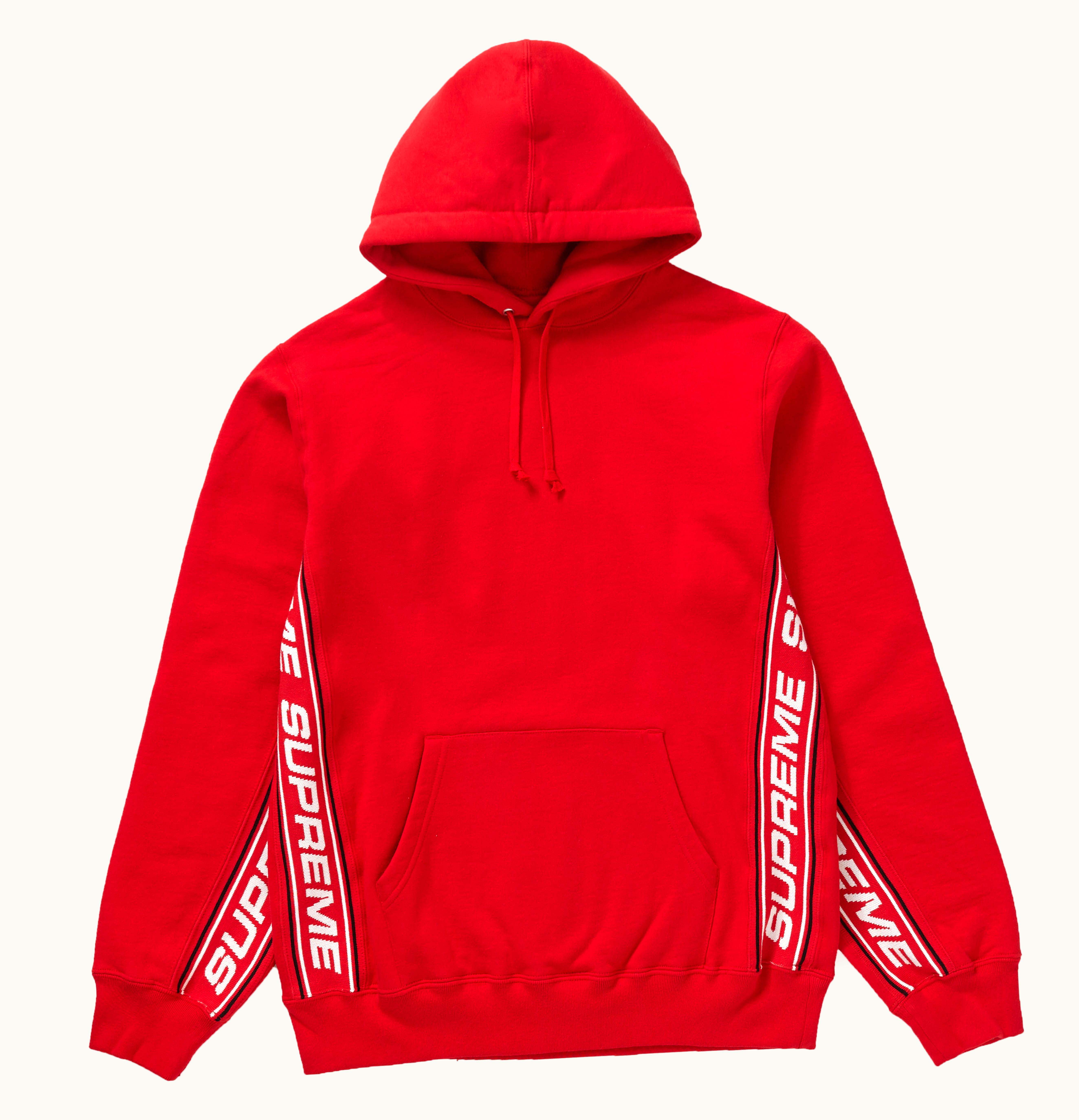 Supreme Supreme Text Rib Hooded Sweatshirt Red
