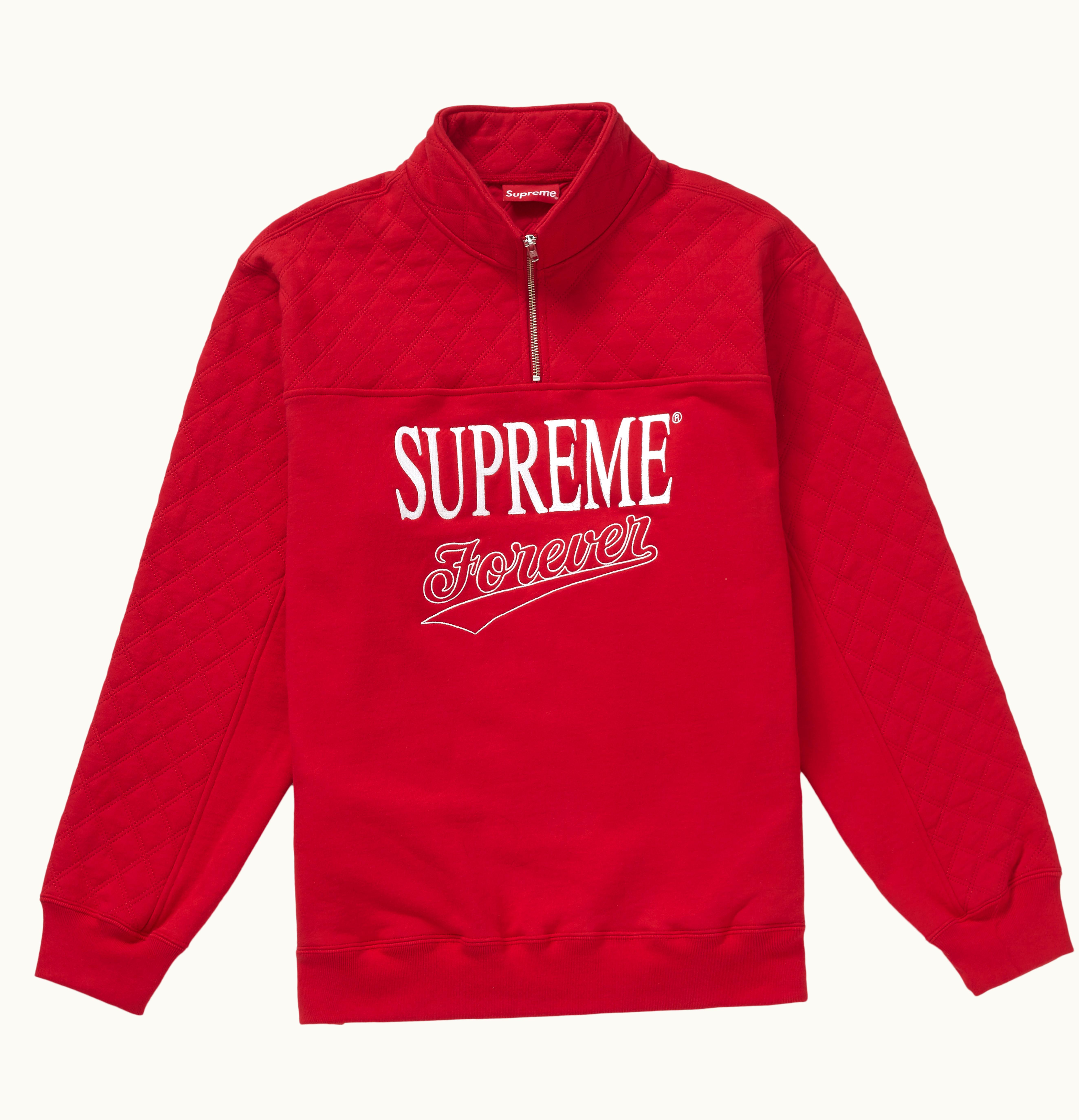 Supreme Supreme Forever Half Zip Sweatshirt Red