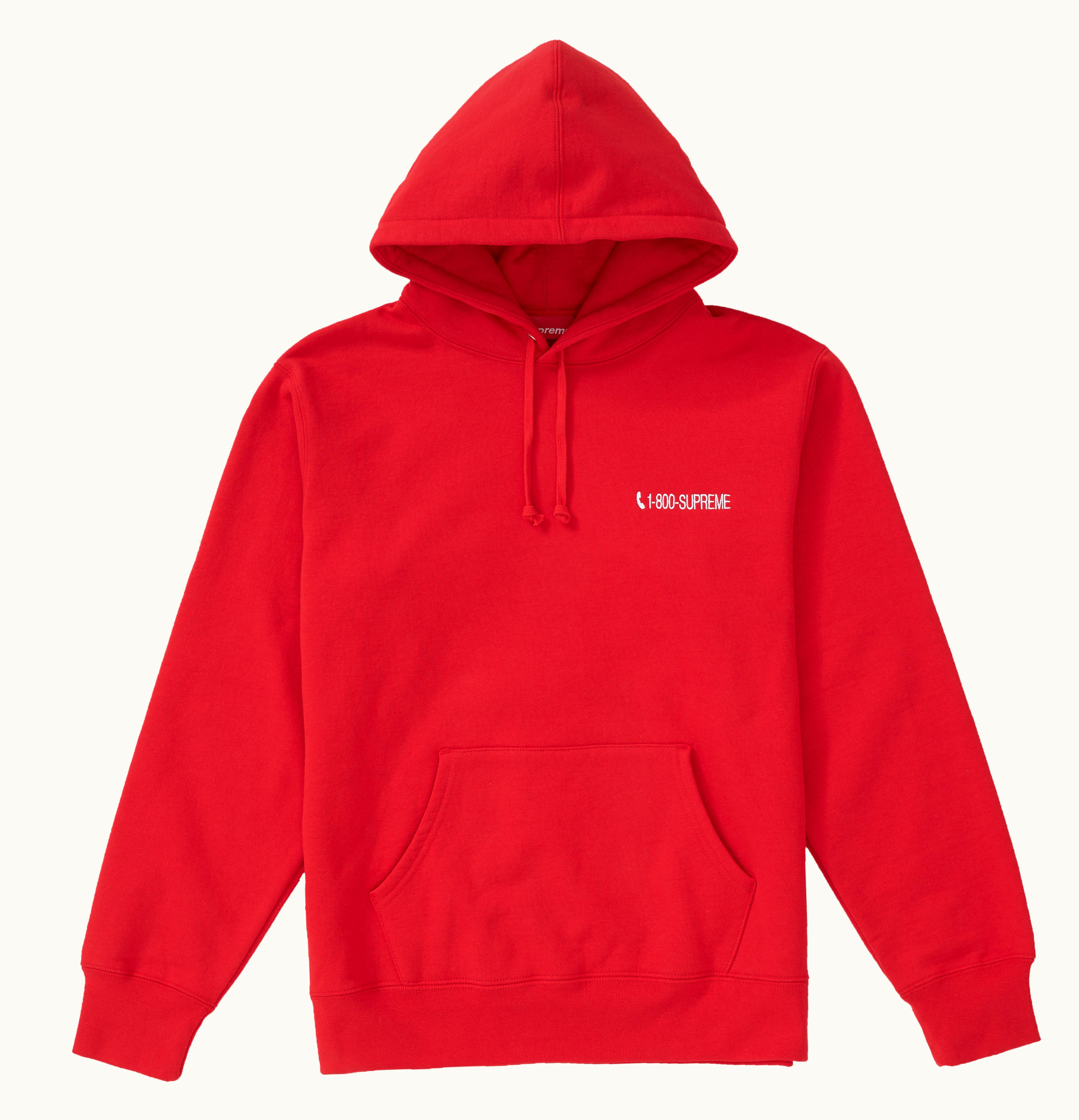 Supreme Supreme 1 800 Hooded Sweatshirt Red