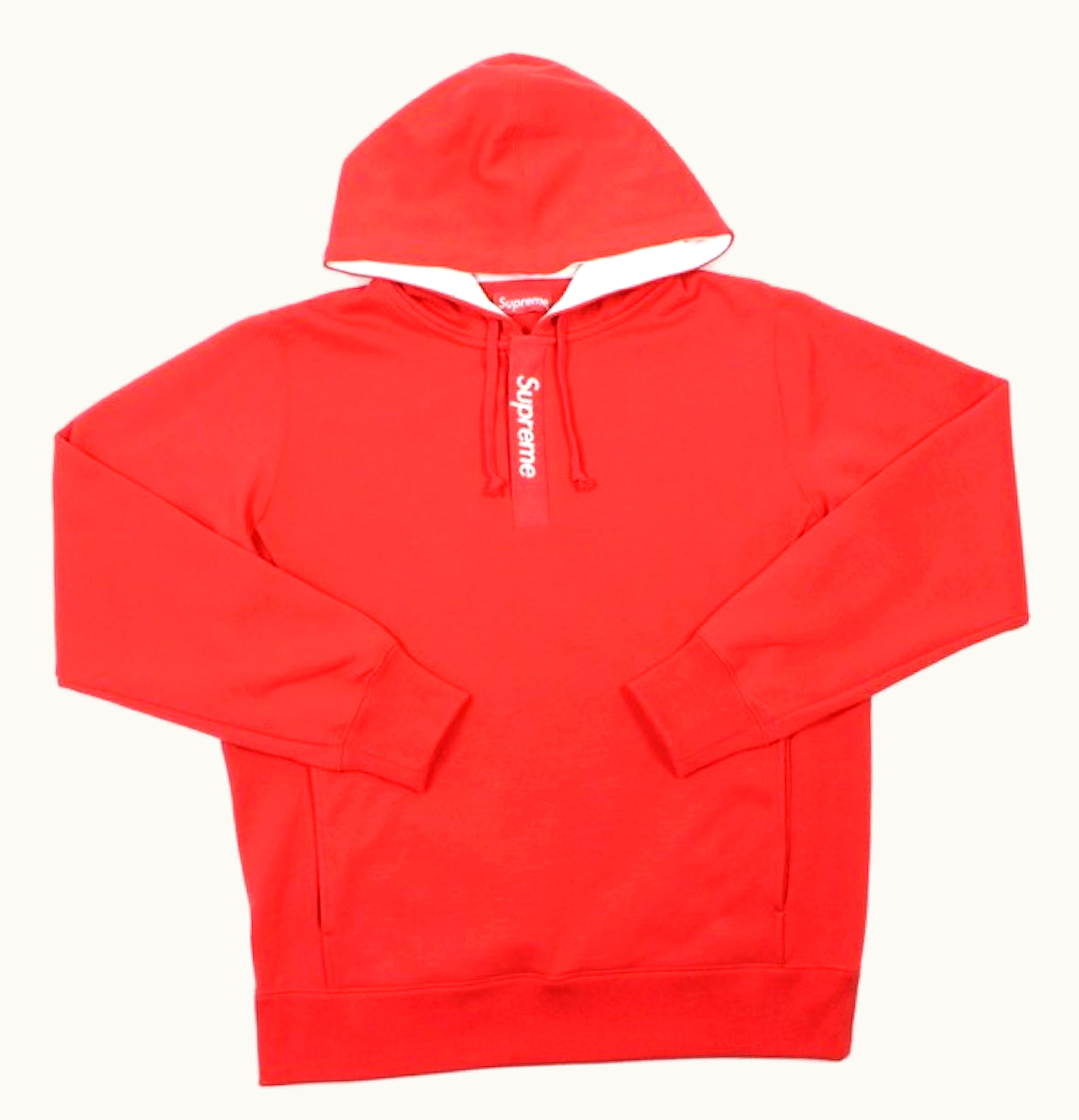 Supreme Supreme Contrast Plackett Hooded Sweatshirt Red