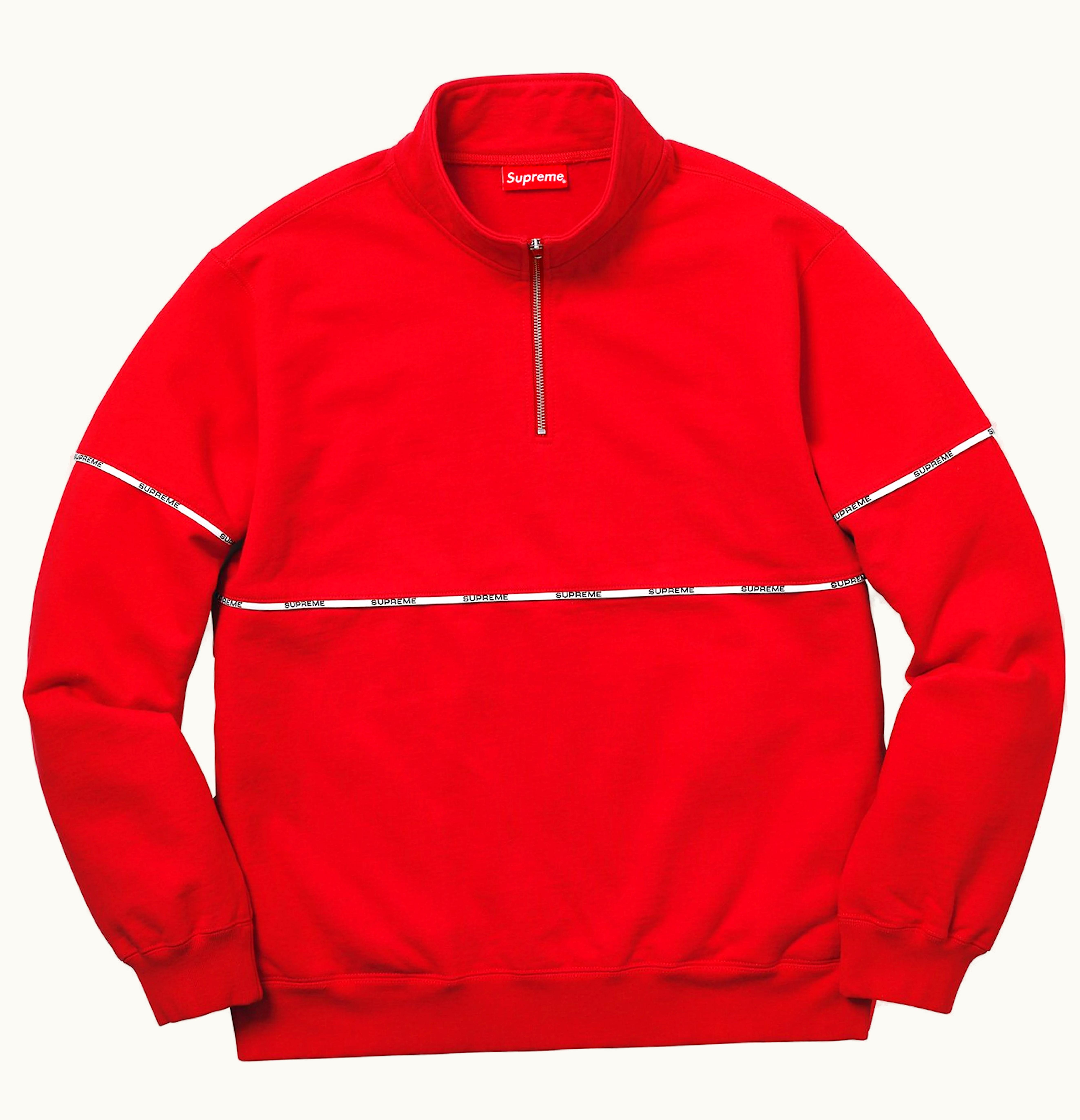 Supreme Supreme Logo Piping Half Zip Sweatshirt Red