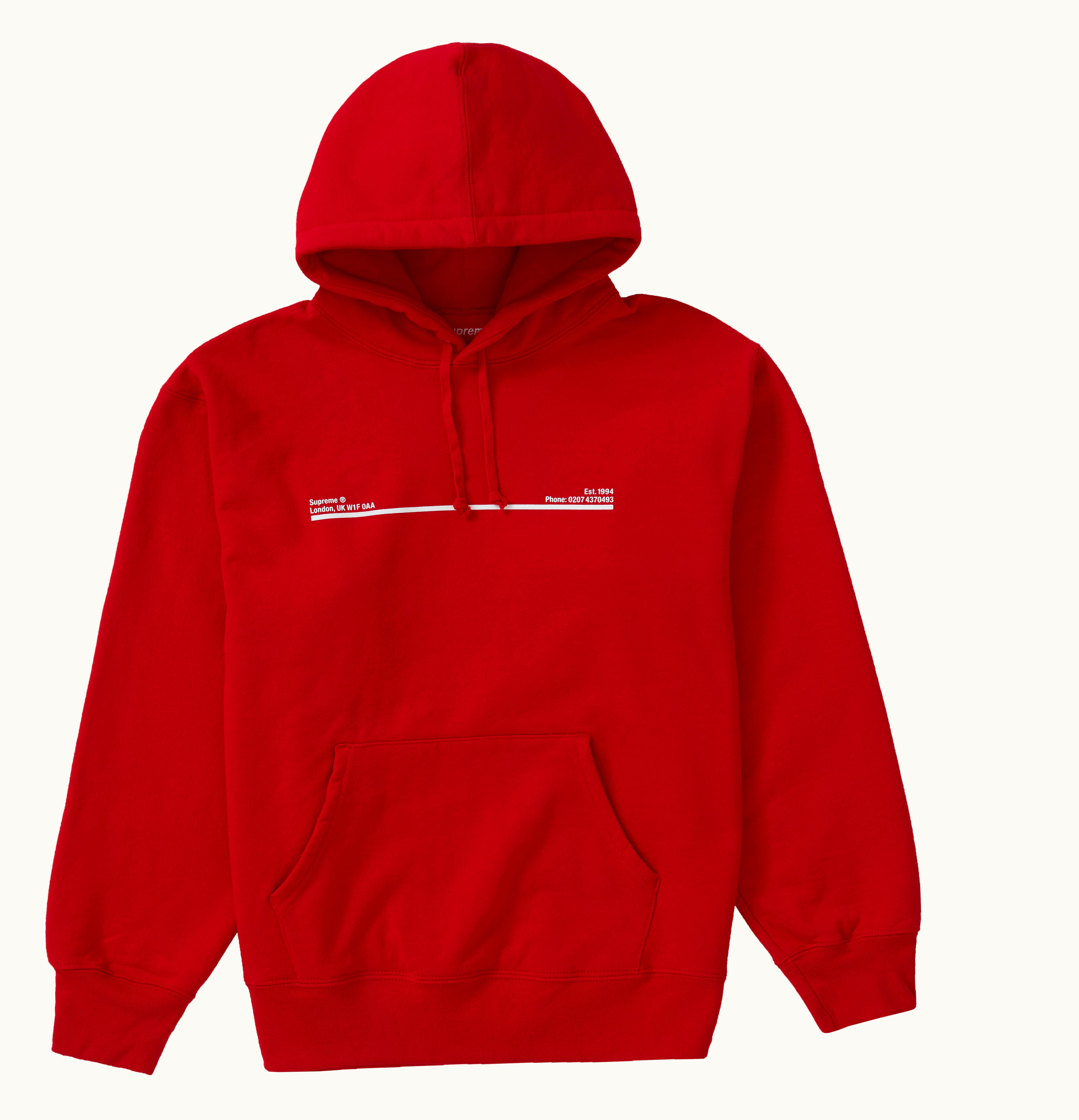 Supreme Supreme Shop Hooded Sweatshirt Red London