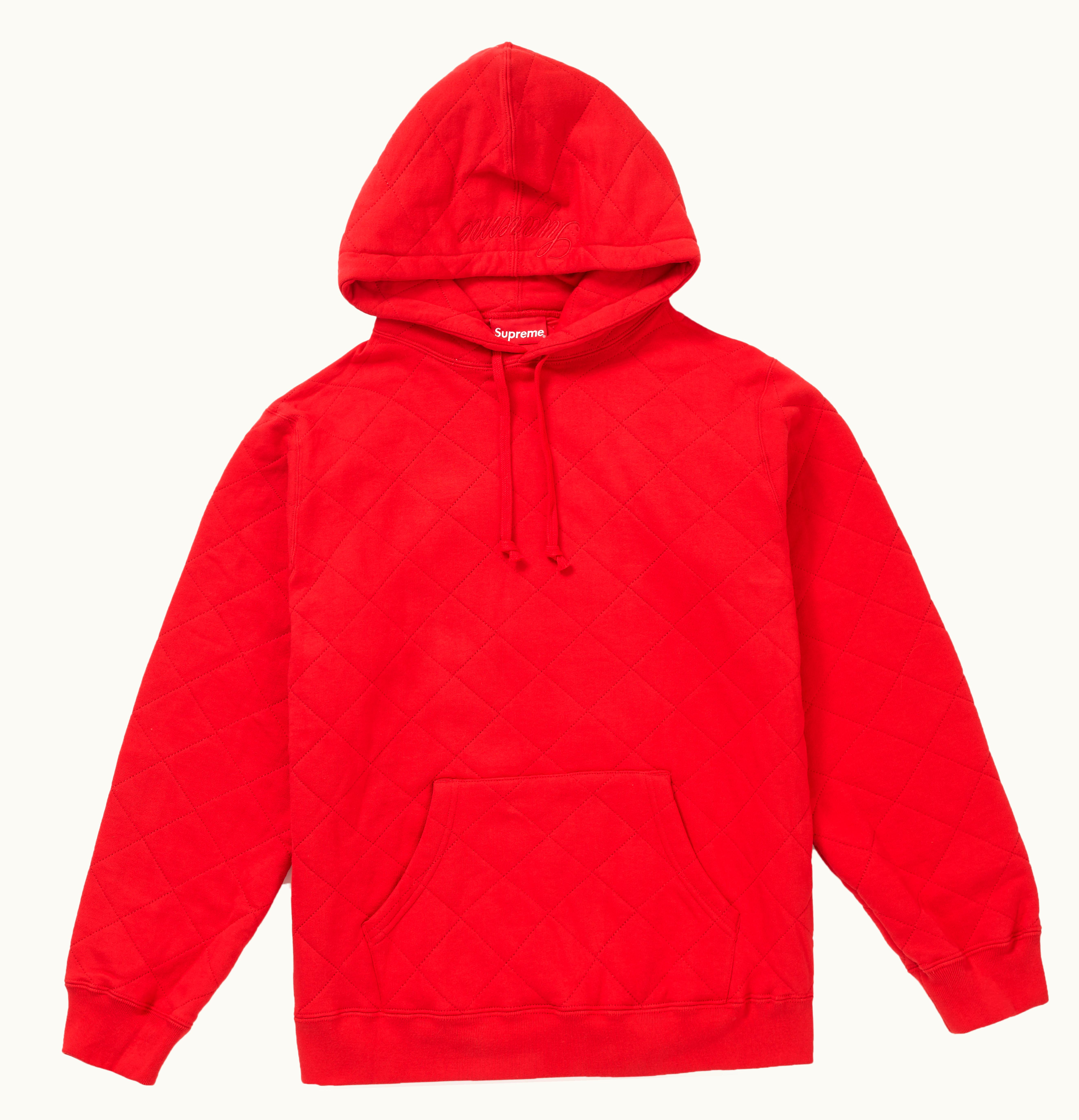 Supreme Supreme Quilted Hooded Sweatshirt Red