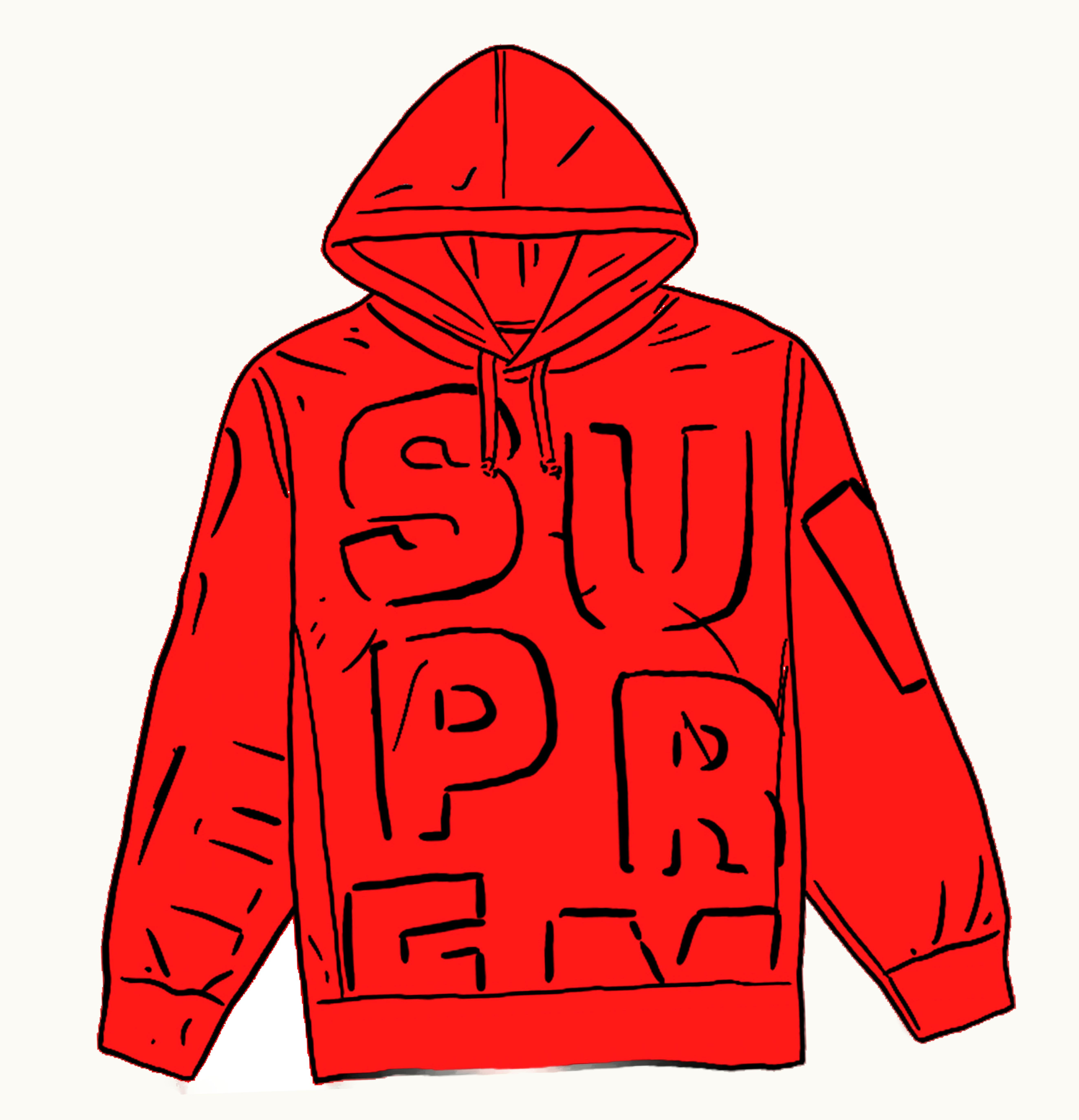 Supreme Supreme Cutout Letters Hooded Sweatshirt Red