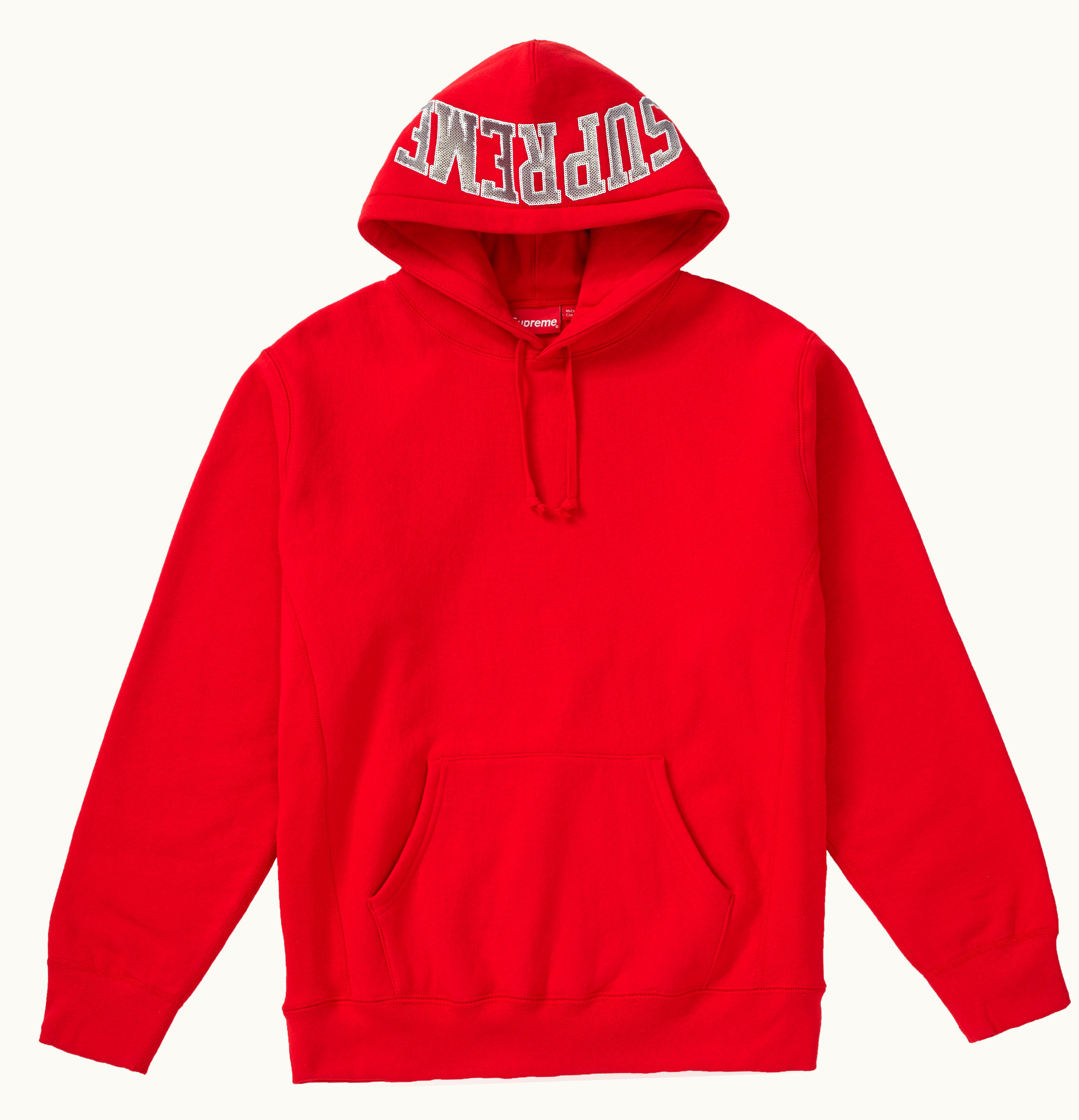 Supreme Supreme Sequin Arc Hooded Sweatshirt Red