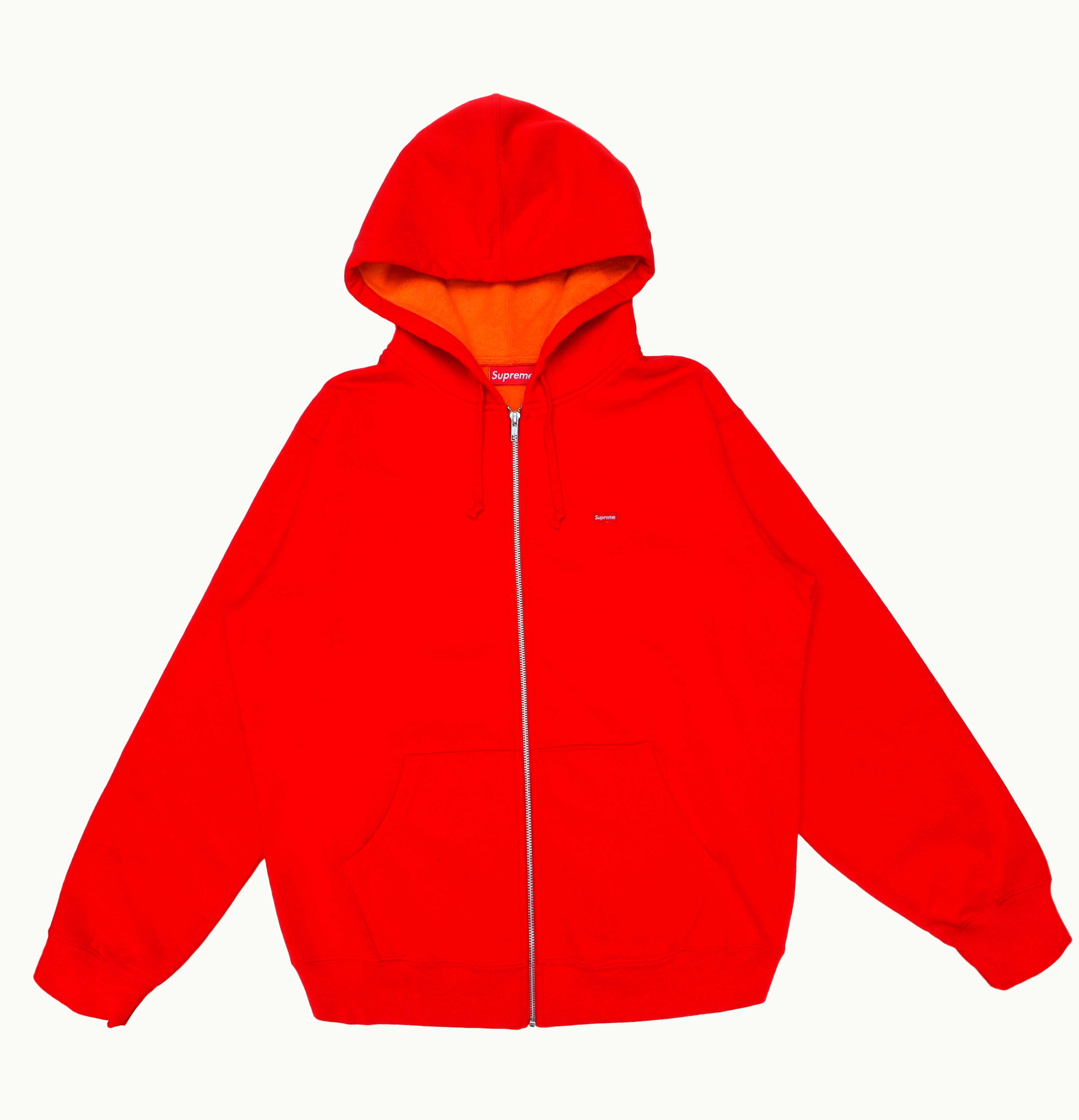 Supreme Supreme Contrast Zip Up Hooded Sweatshirt Red