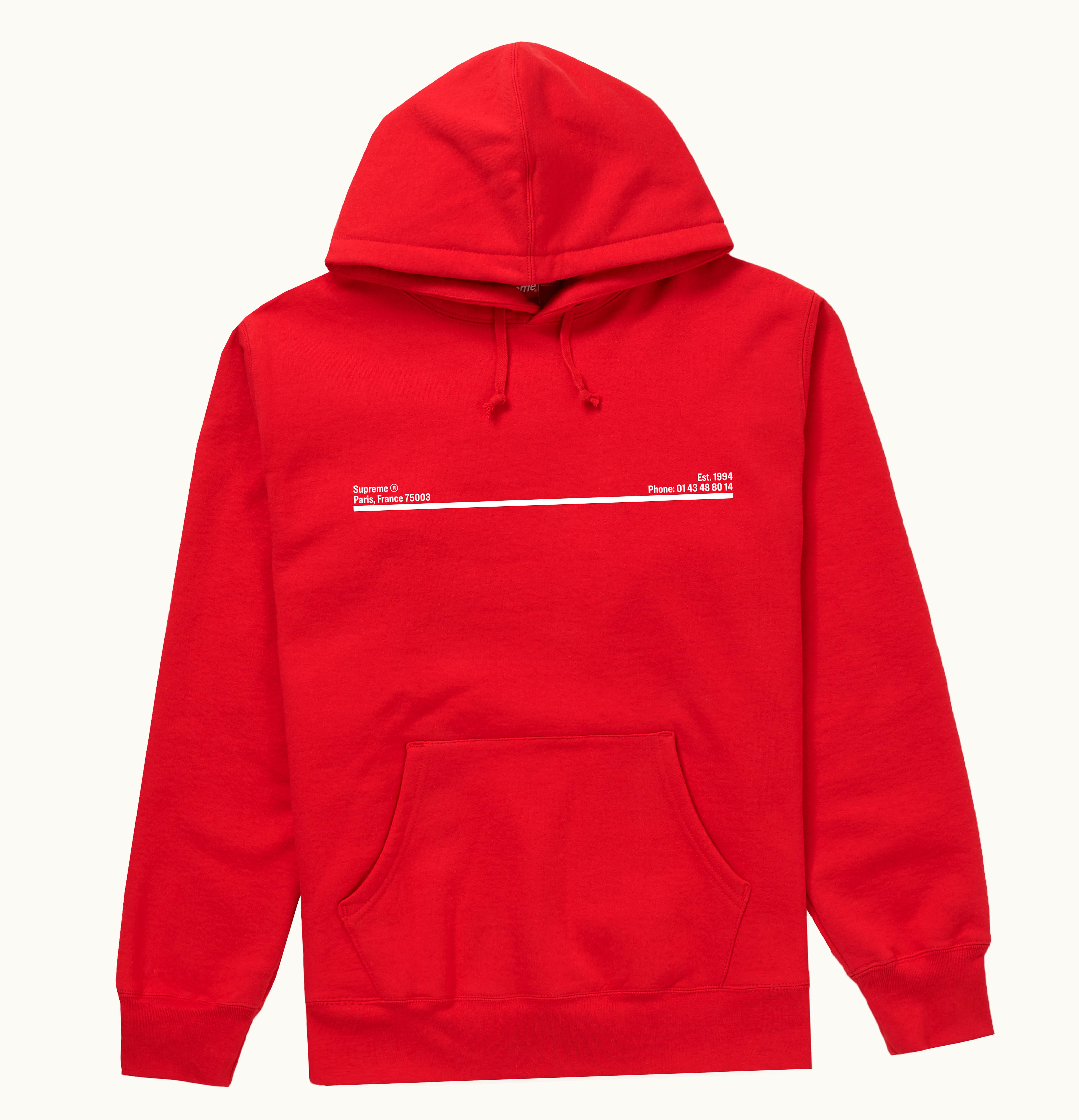 Supreme Supreme Shop Hooded Sweatshirt Red Paris