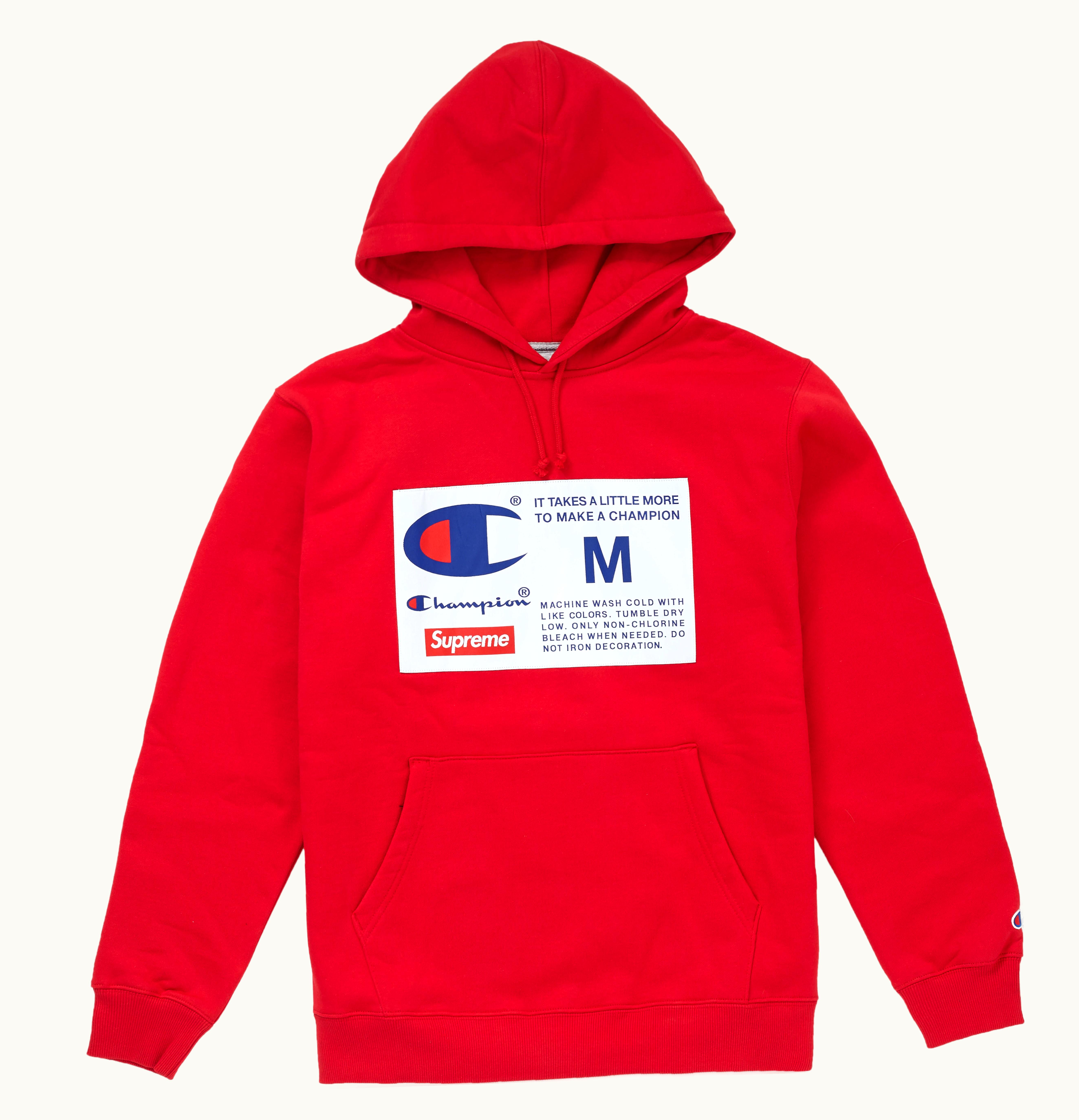 Supreme Supreme Champion Label Hooded Sweatshirt Red
