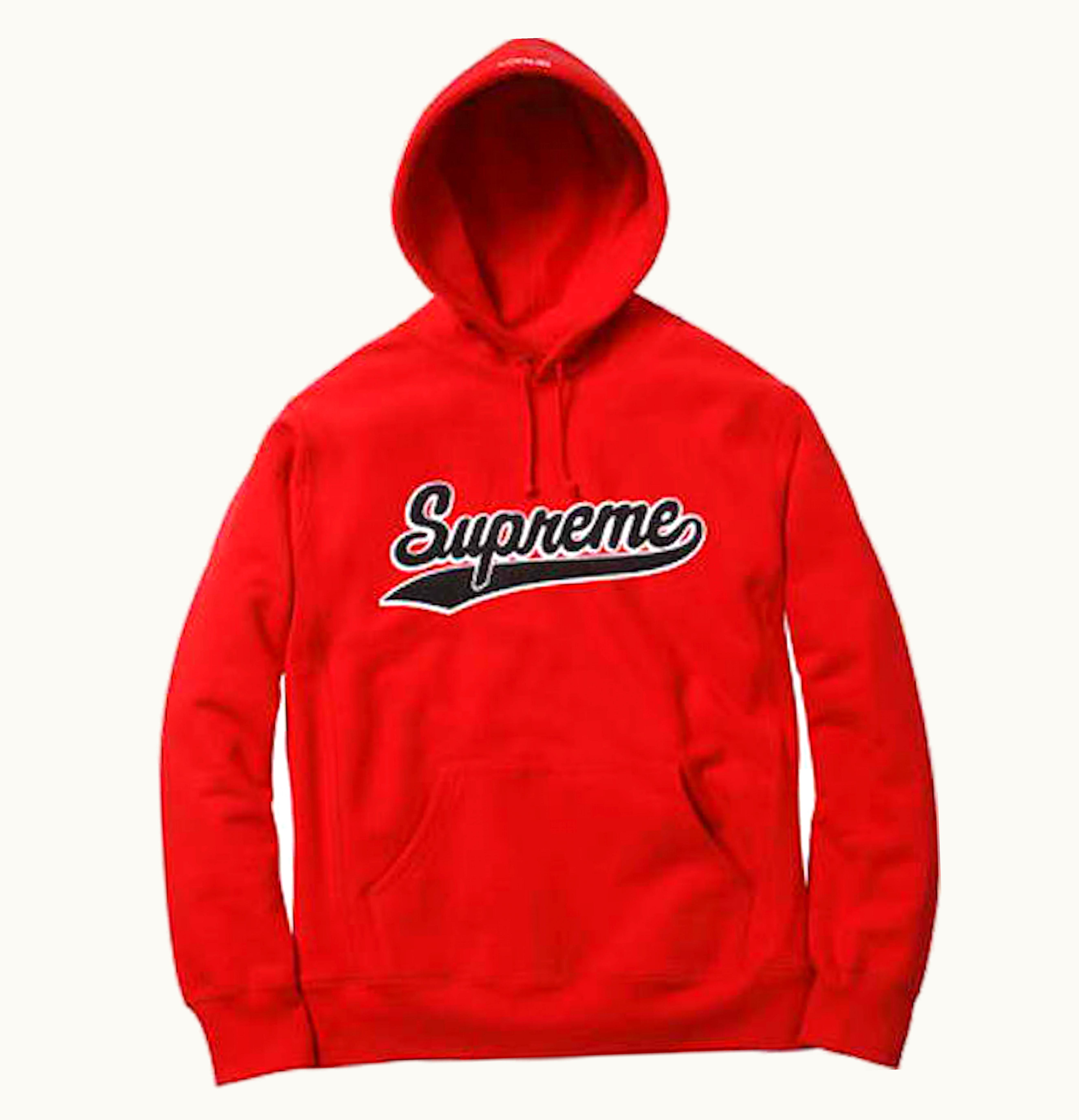 Supreme Supreme Chenille Script Hooded Sweatshirt Red
