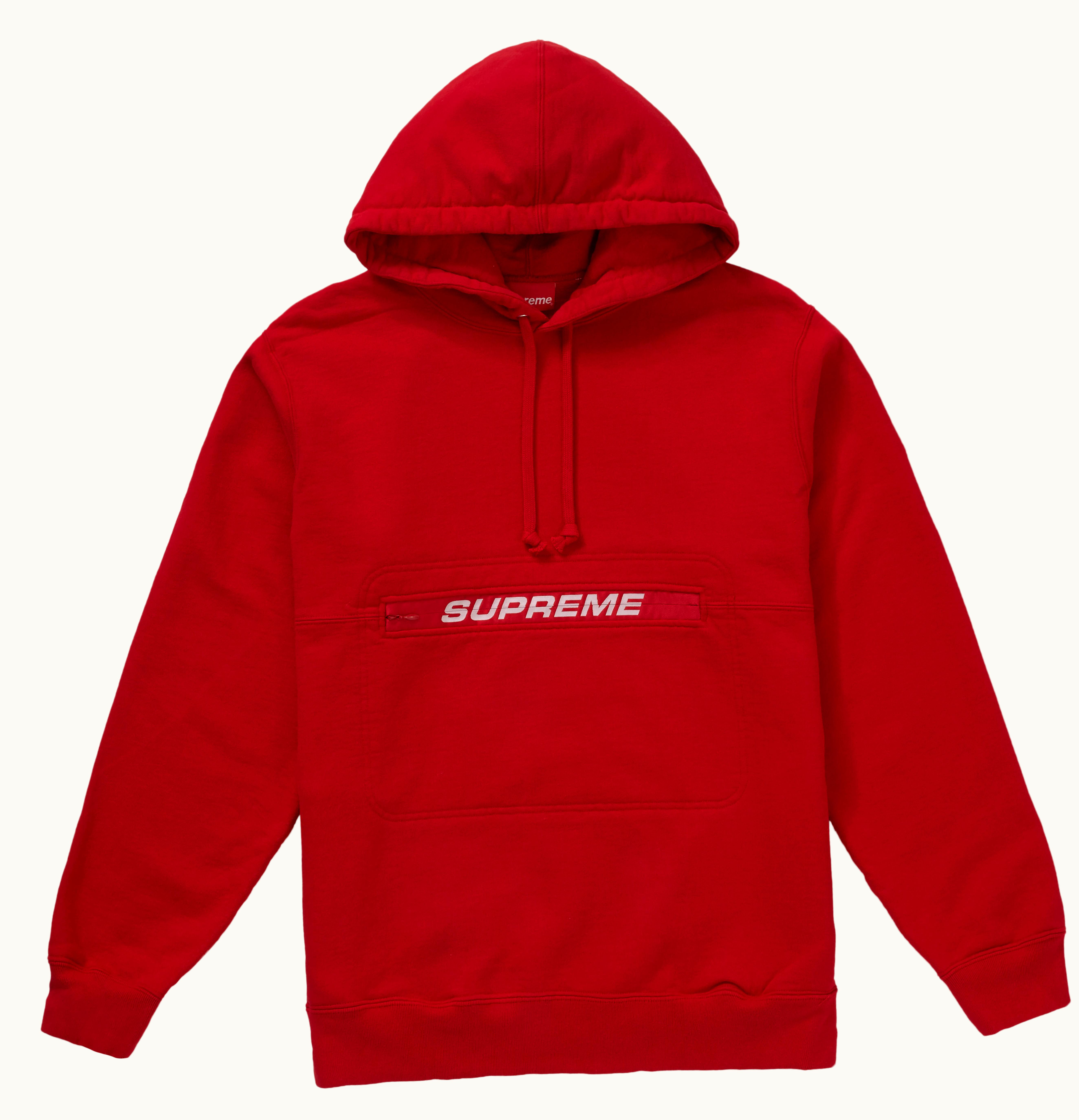 Supreme Supreme Zip Pouch Hooded Sweatshirt Red