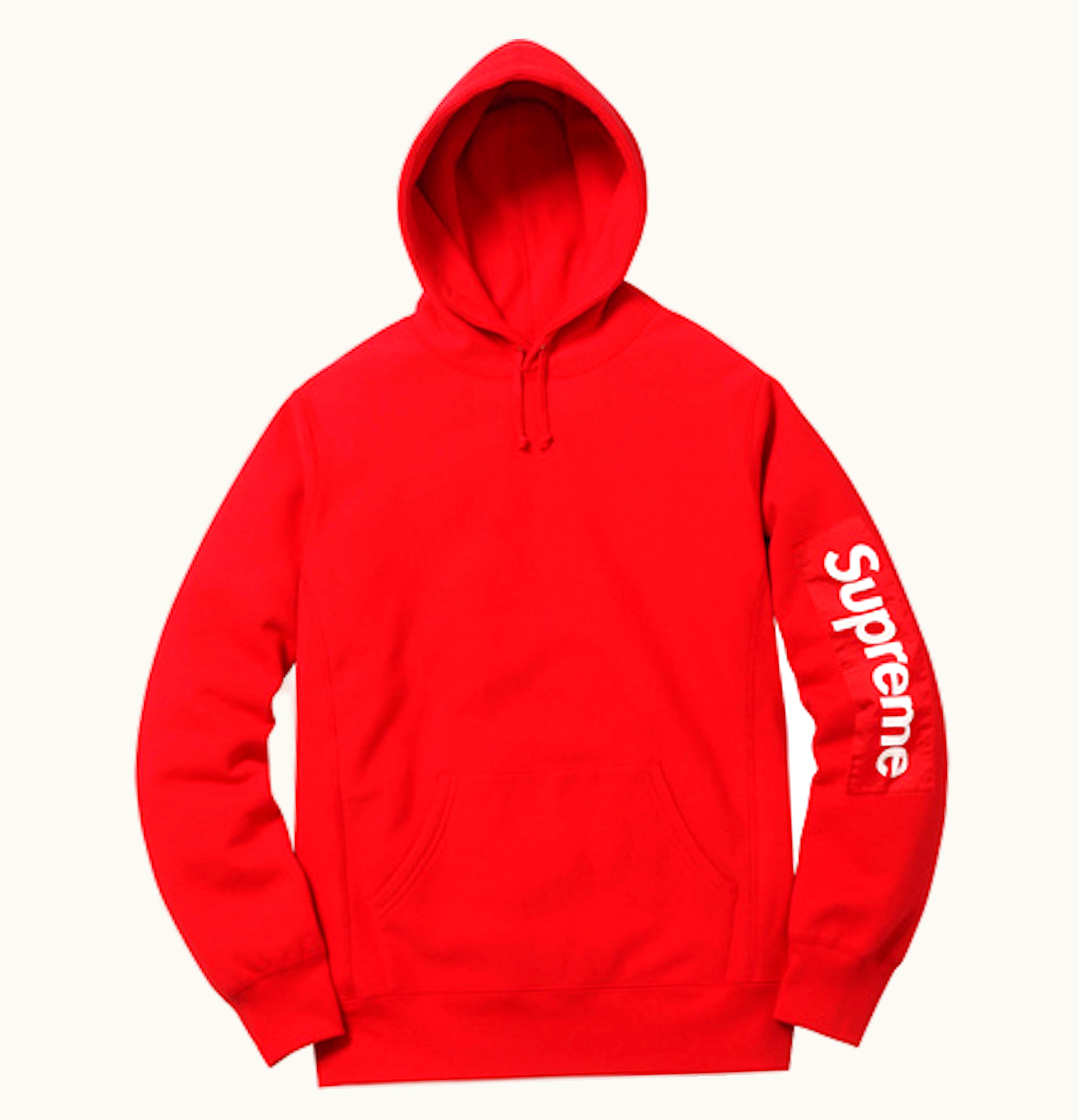 Supreme Supreme Sleeve Patch Hooded Sweatshirt Red