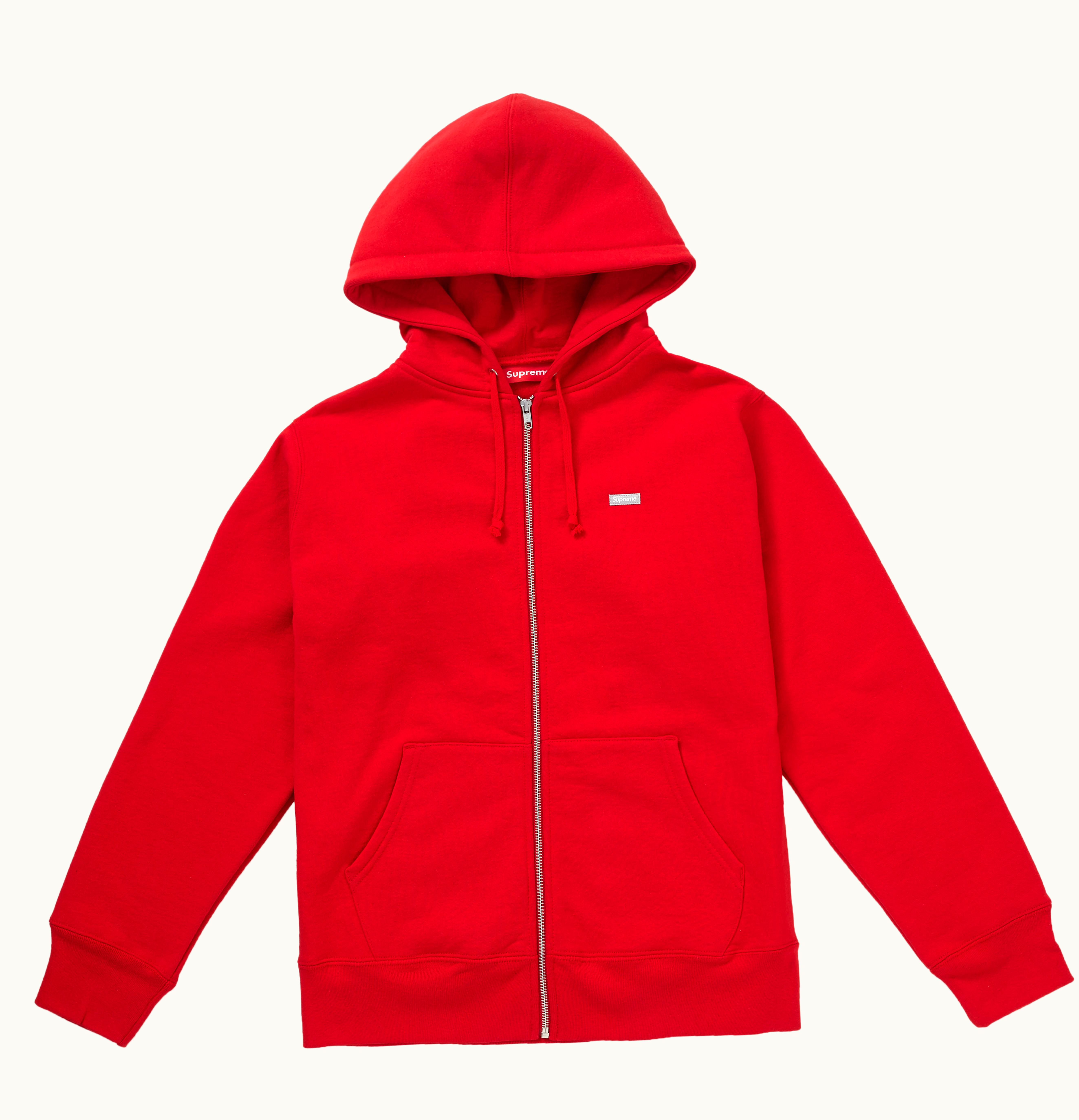 Supreme Supreme Reflective Small Box Zip Up Sweatshirt Red