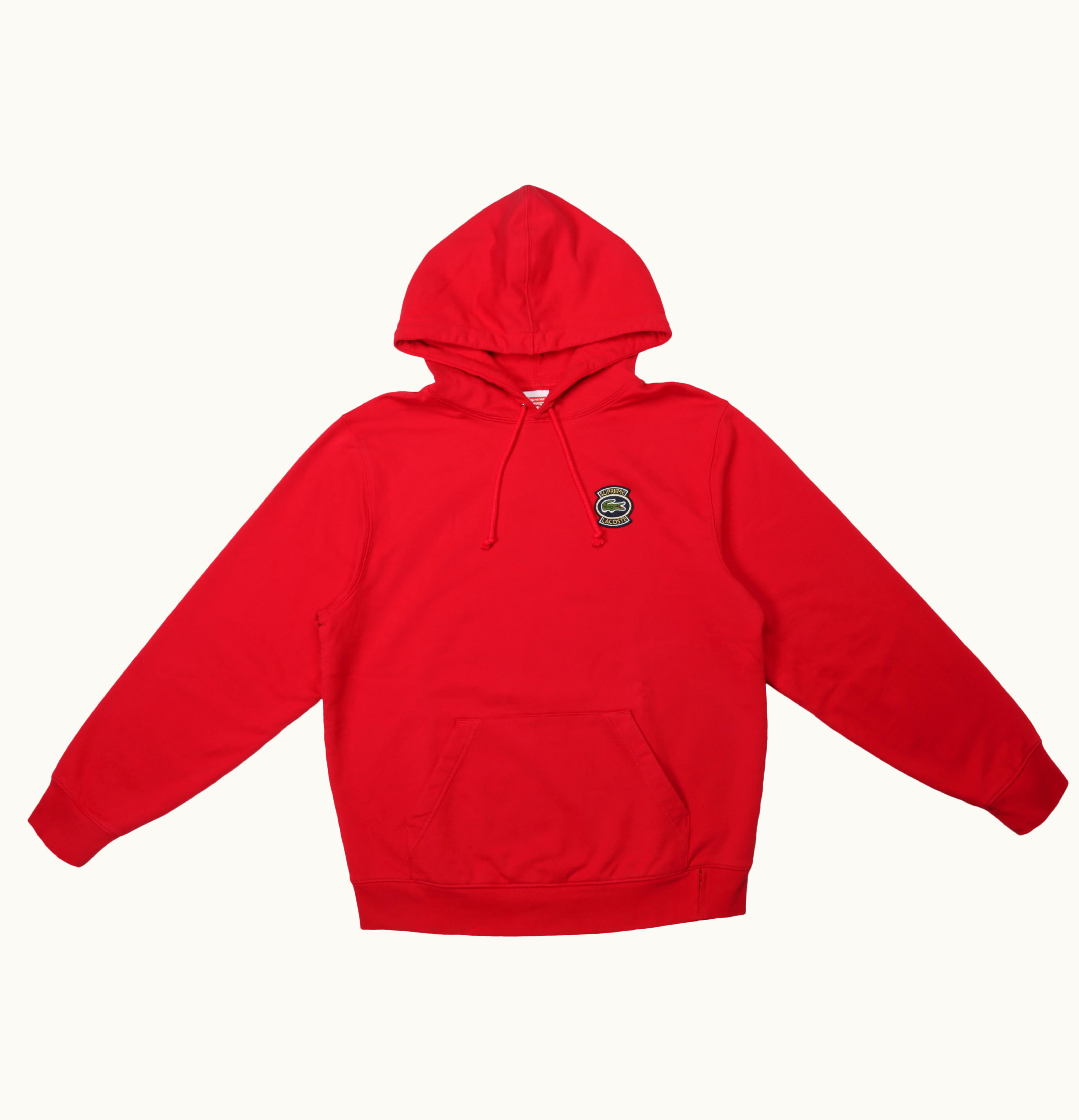 Supreme Supreme LACOSTE Hooded Sweatshirt Red