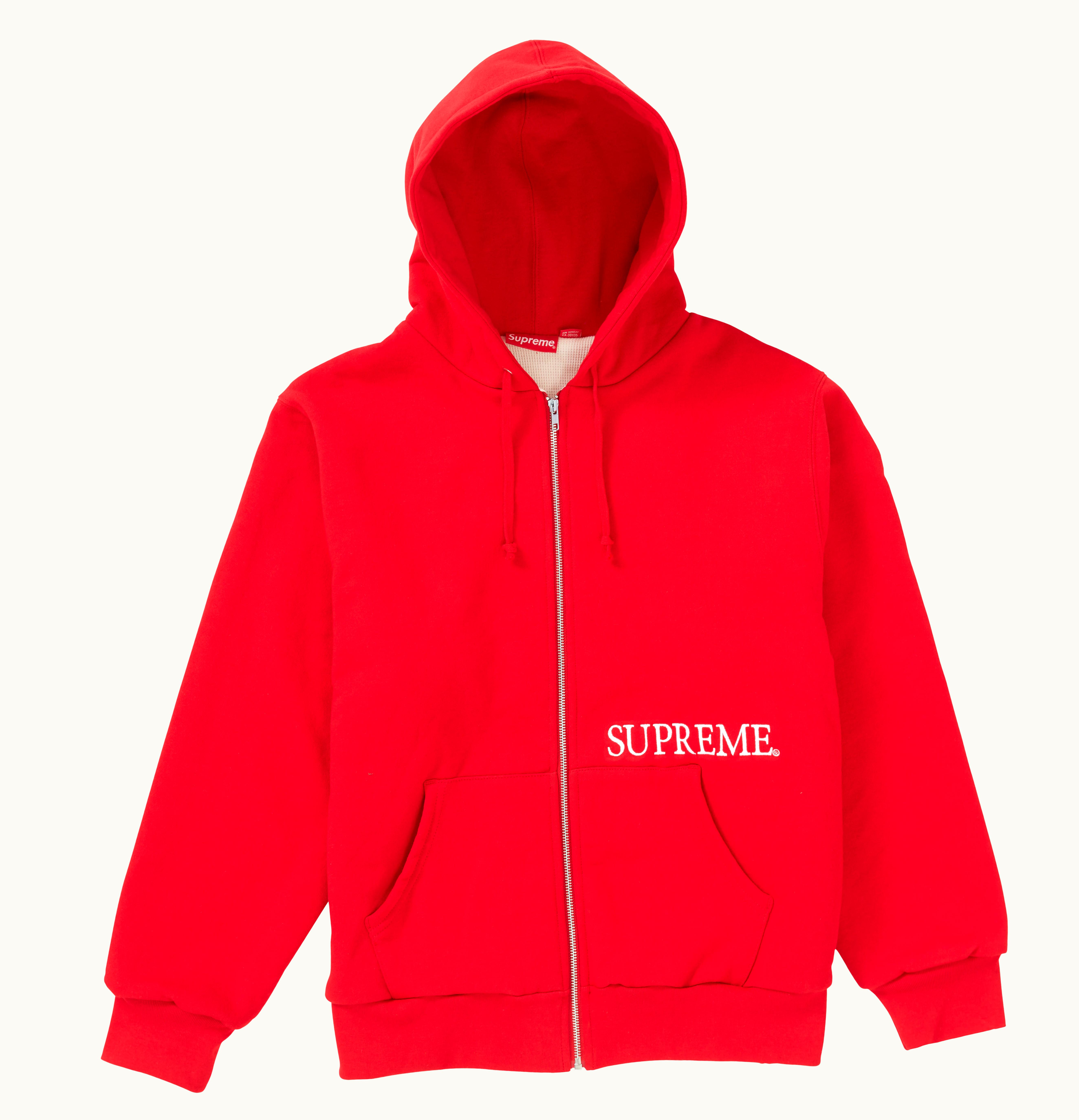 Supreme Supreme Thermal Zip Up Hooded Sweatshirt Red