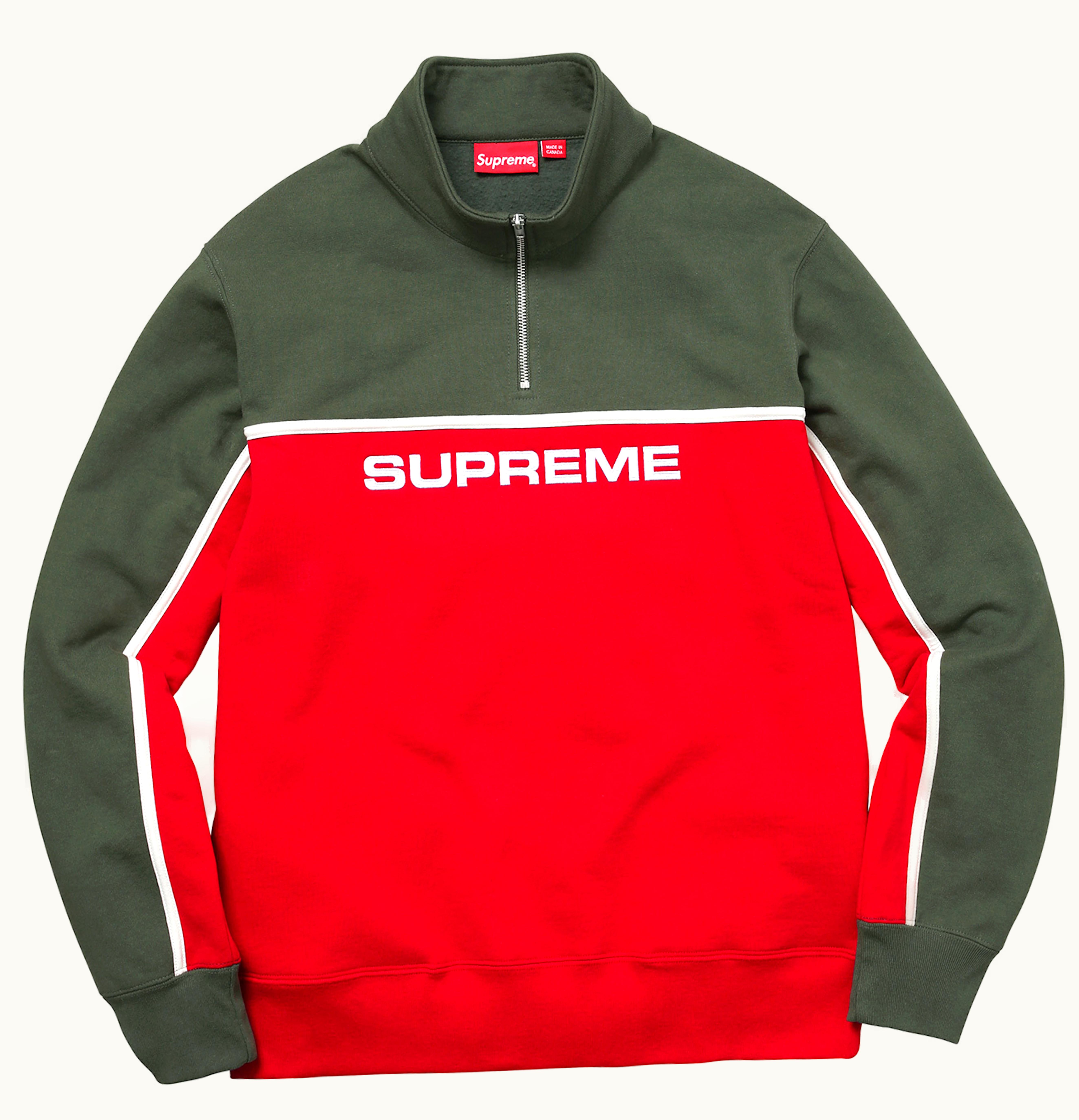 Supreme Supreme 2 Tone Half Zip Sweatshirt Red