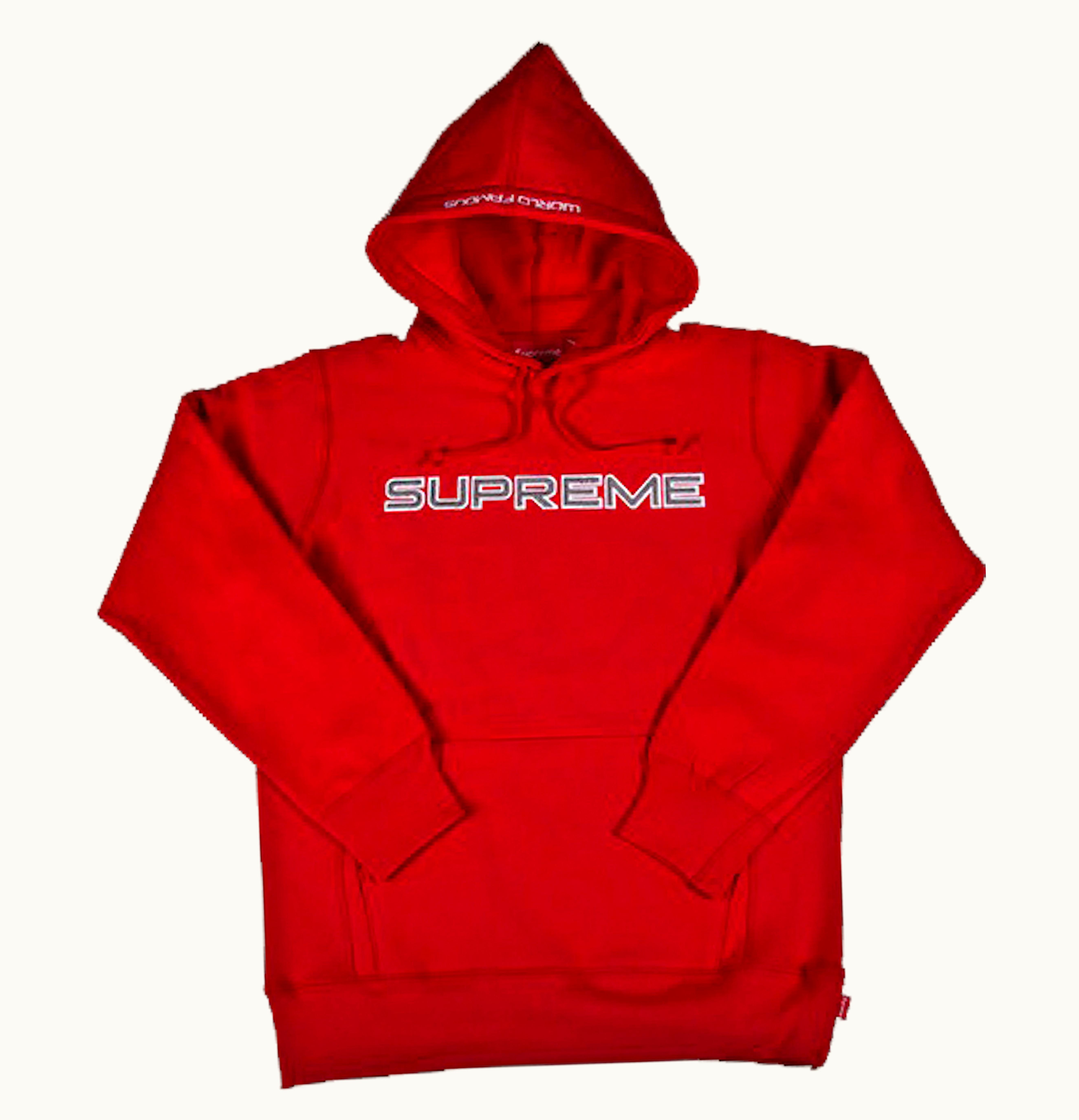 Supreme Supreme Sequin Logo Hooded Sweatshirt Red