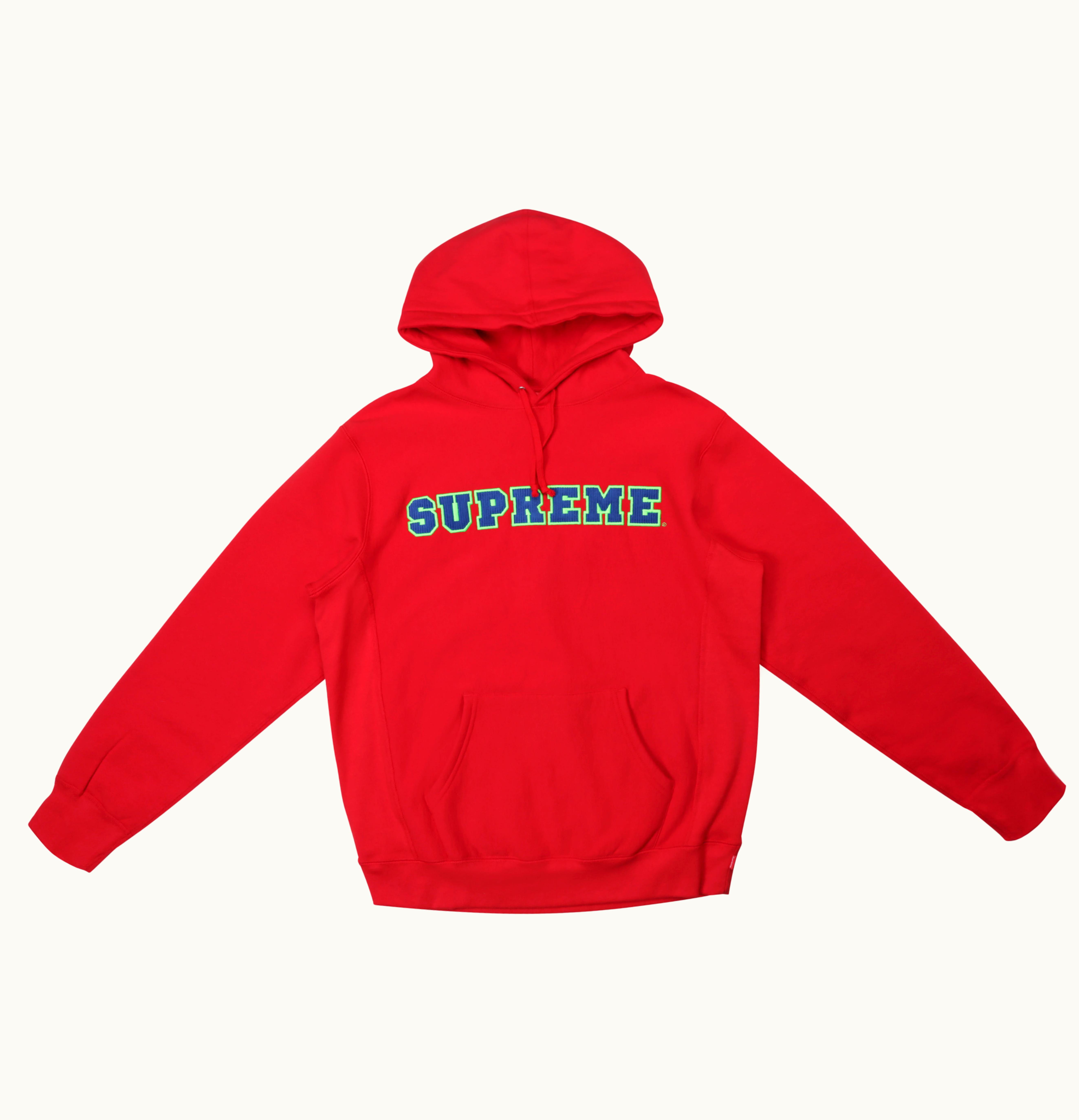 Supreme Supreme Cord Collegiate Logo Hooded Sweatshirt Red